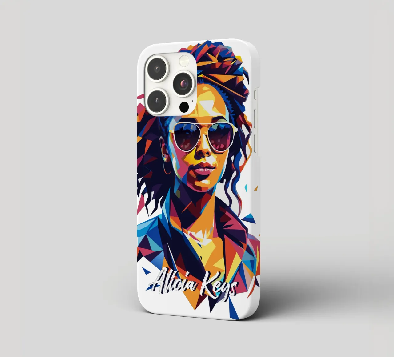 Alicia Keys Portrait in WPAP Pop Art cover iphone da vectorartnesia