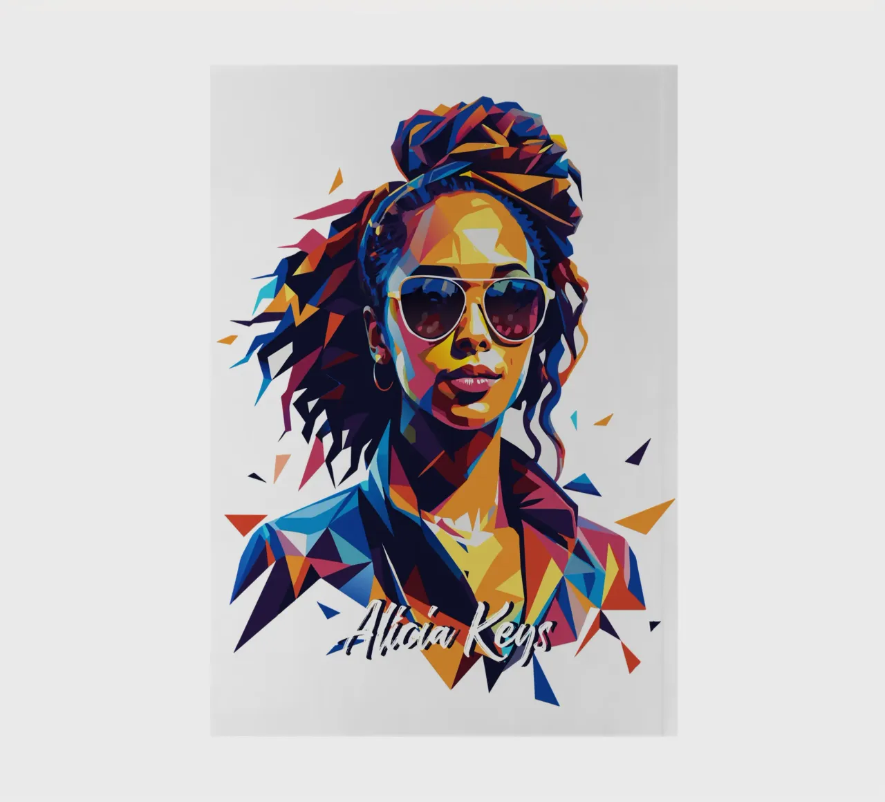 Alicia Keys Portrait in WPAP Pop Art Notizbuch von vectorartnesia