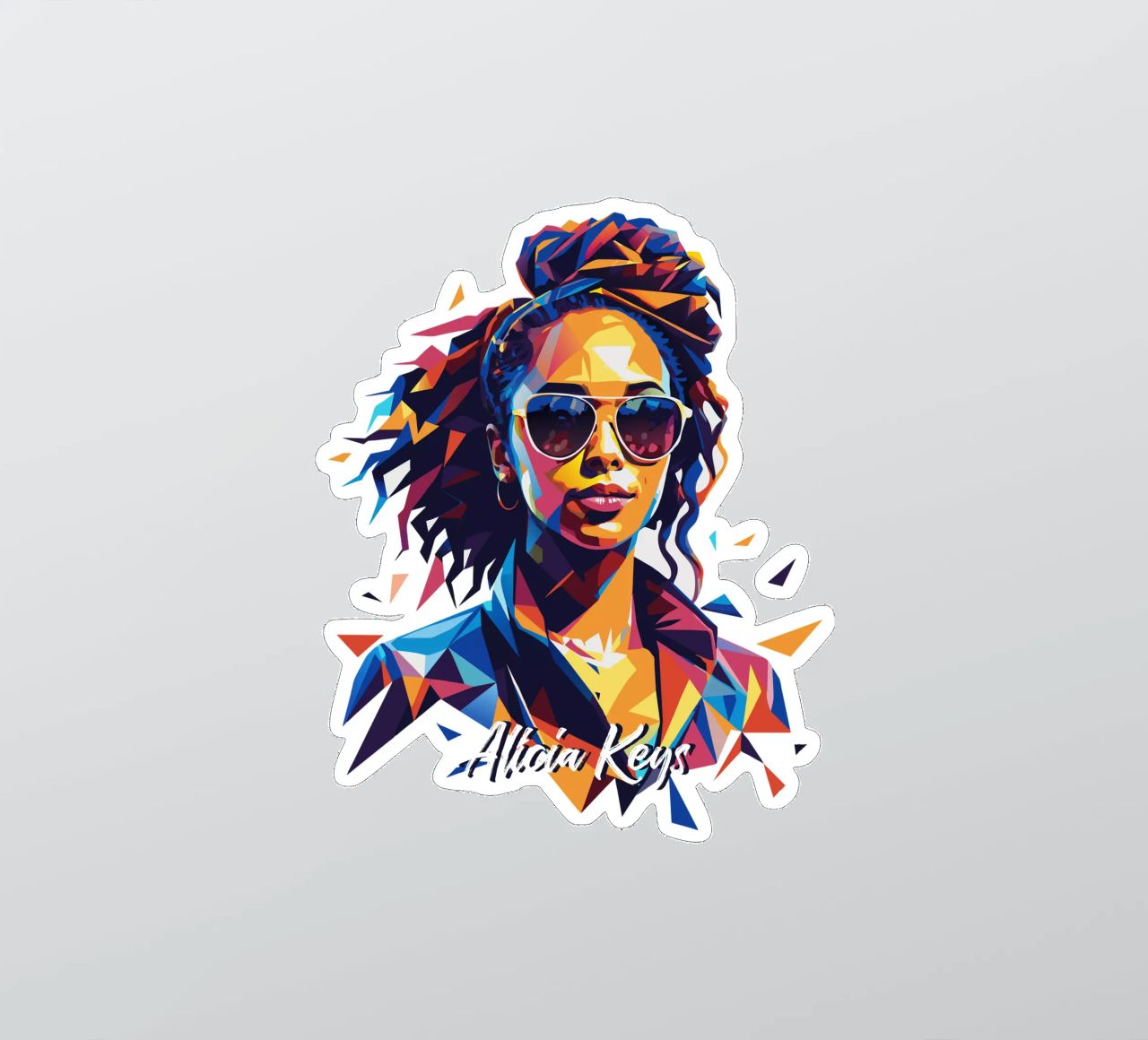 Alicia Keys Portrait in WPAP Pop Art adesivo da vectorartnesia