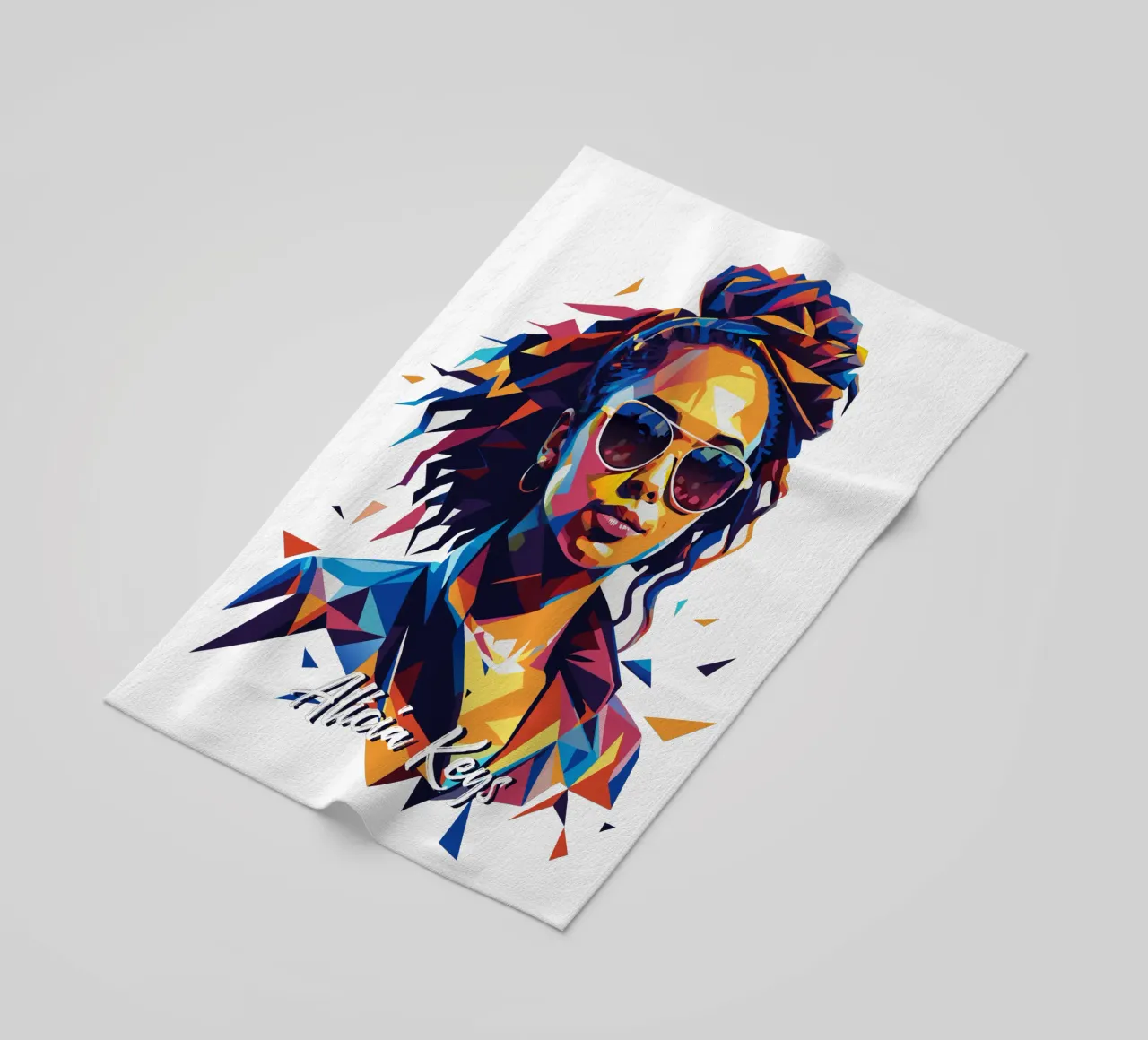 Alicia Keys Portrait in WPAP Pop Art telo mare da vectorartnesia