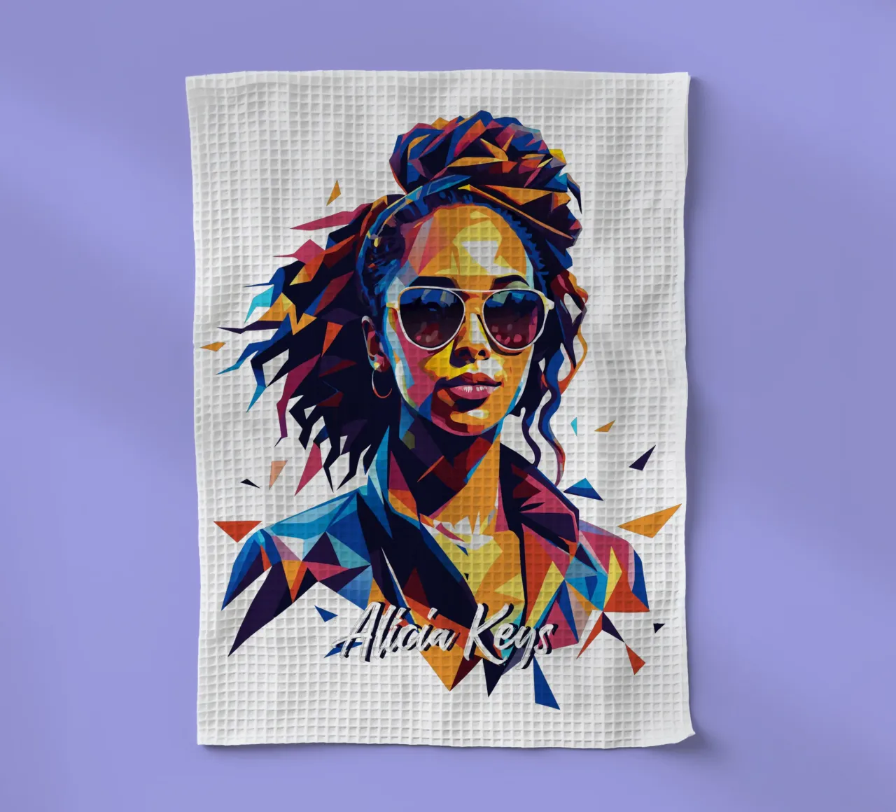 Alicia Keys Portrait in WPAP Pop Art canovaccio da cucina da vectorartnesia