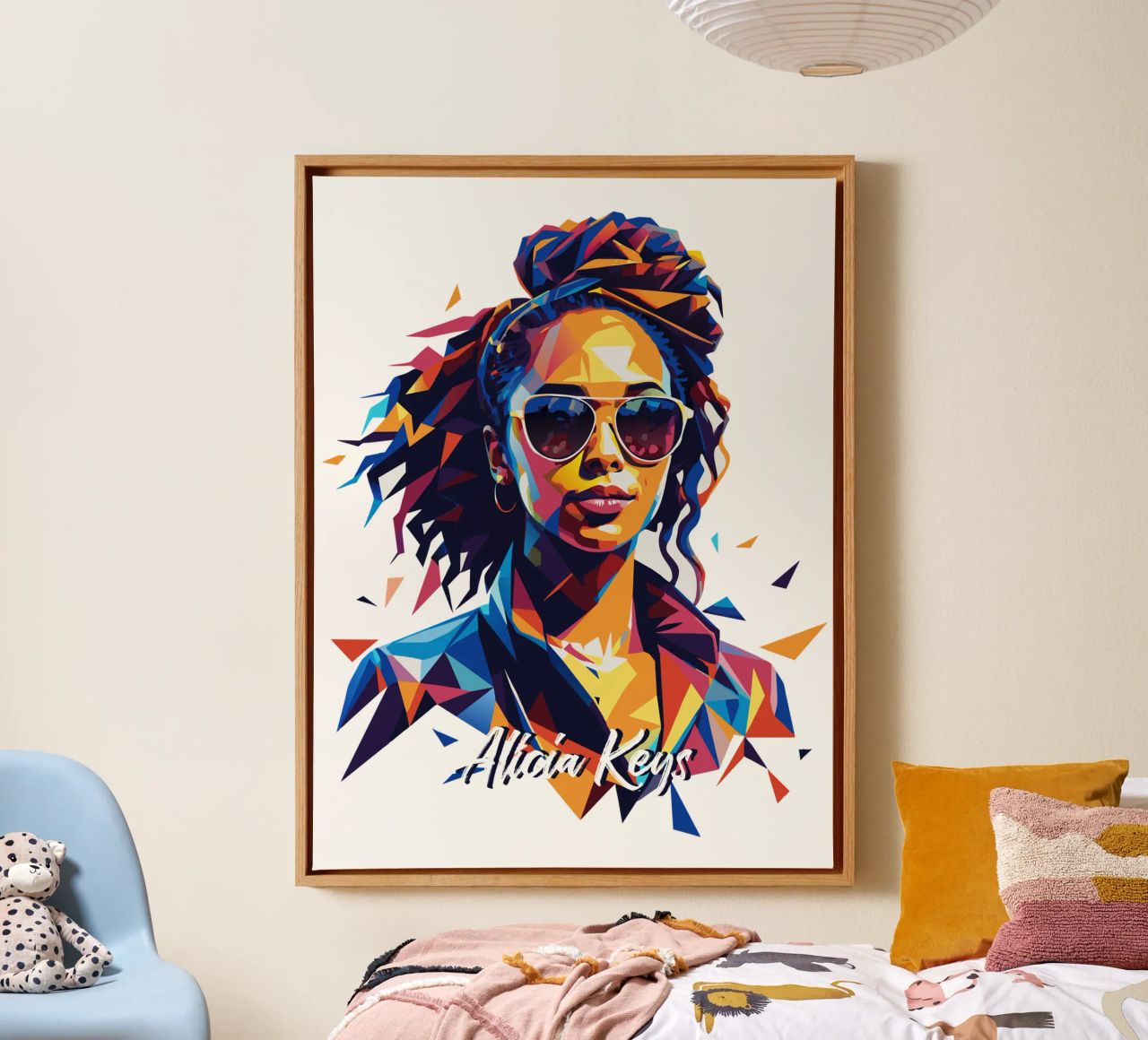 Alicia Keys Portrait in WPAP Pop Art tela da vectorartnesia