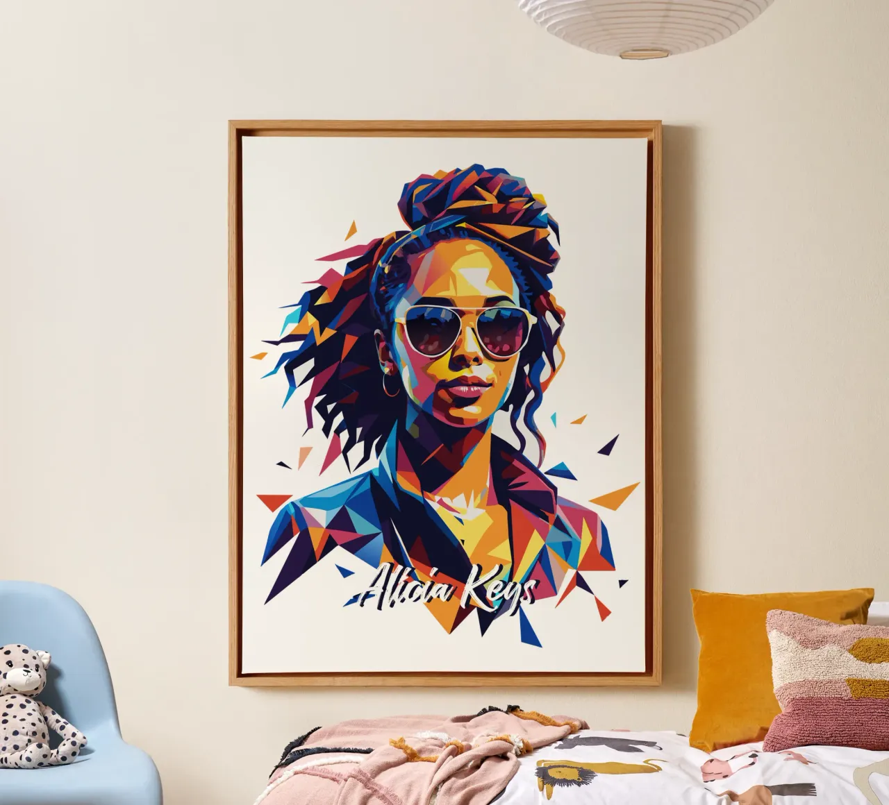 Alicia Keys Portrait in WPAP Pop Art canvas by vectorartnesia