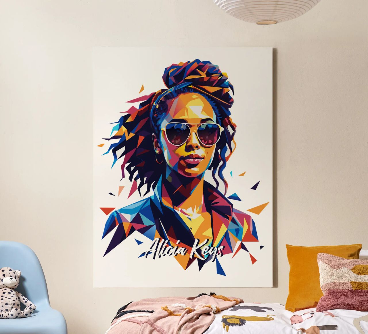 Alicia Keys Portrait in WPAP Pop Art tela da vectorartnesia