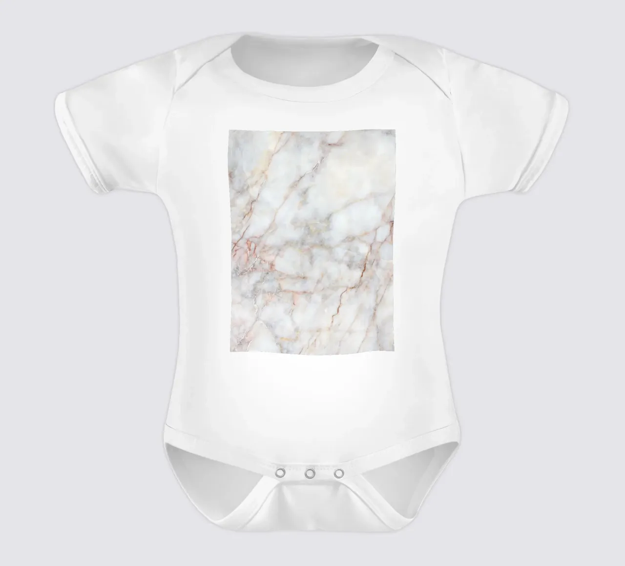 White Marble 59 short-sleeve baby romper by amini54