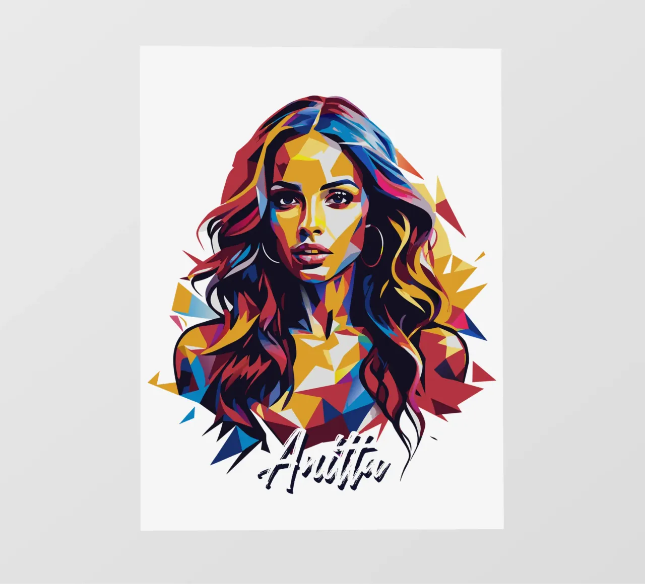 Anitta Portrait in WPAP Pop Art telo in pvc da vectorartnesia