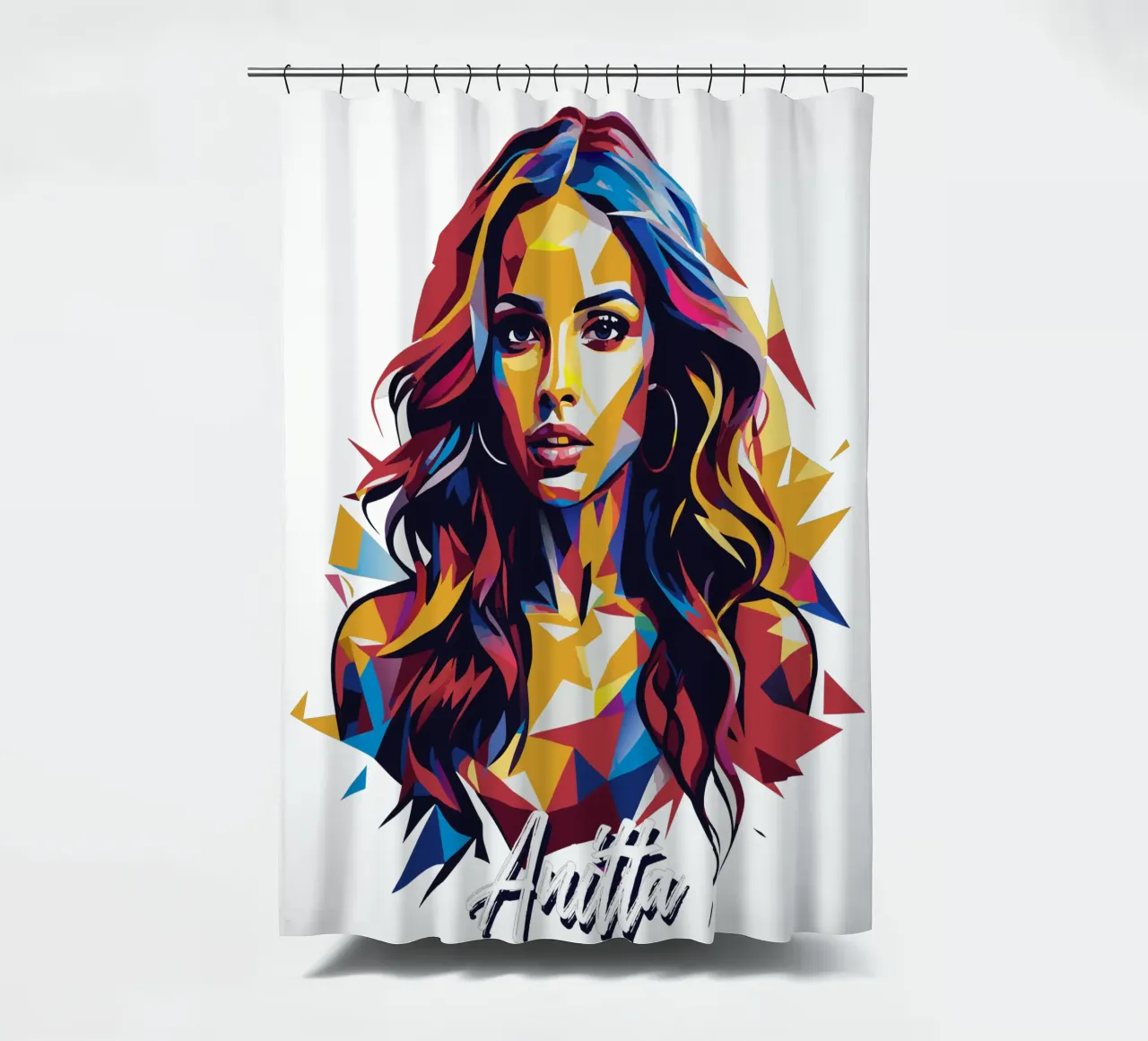 Anitta Portrait in WPAP Pop Art tenda da doccia da vectorartnesia