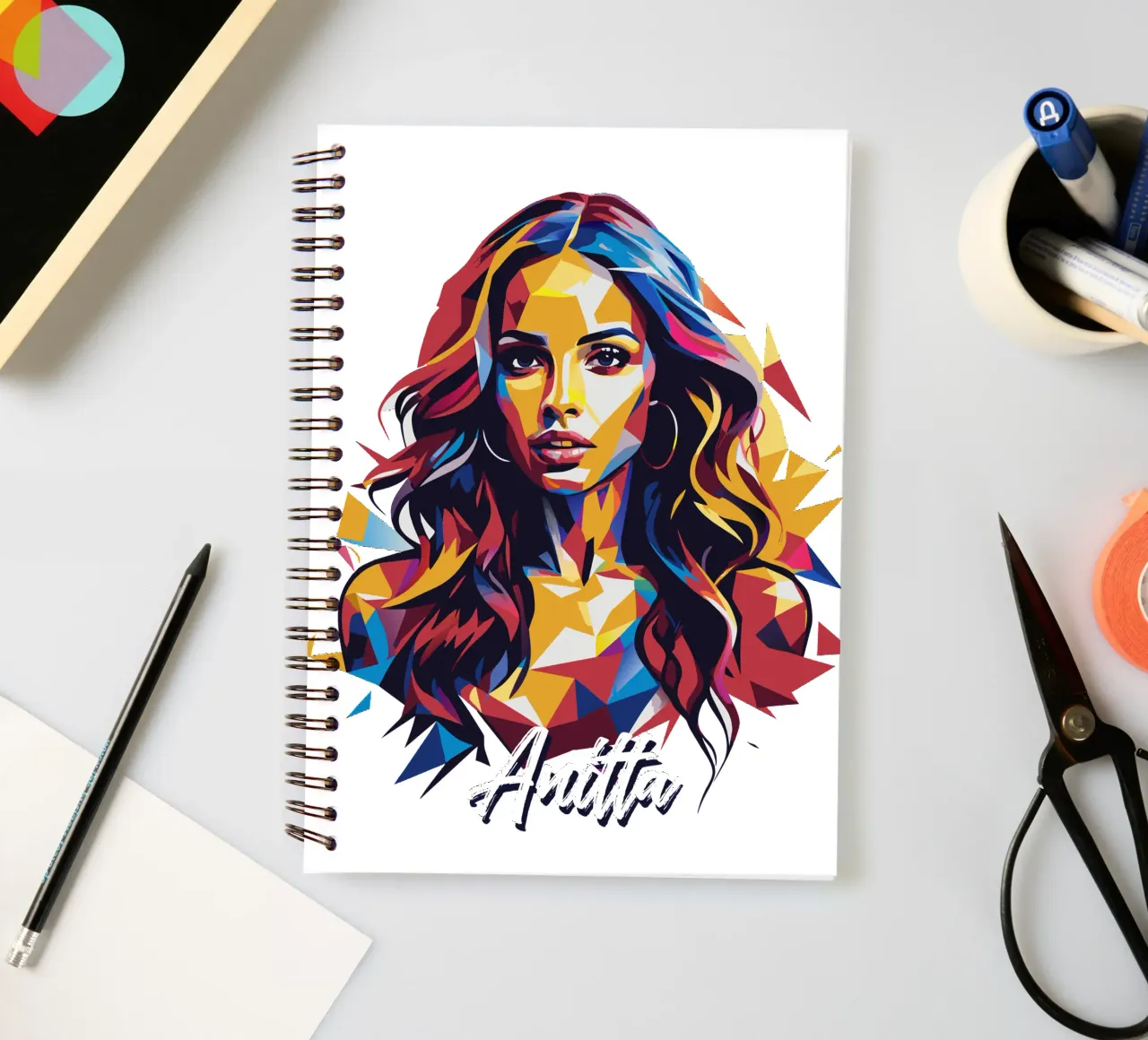 Anitta Portrait in WPAP Pop Art diario ad anelli da vectorartnesia