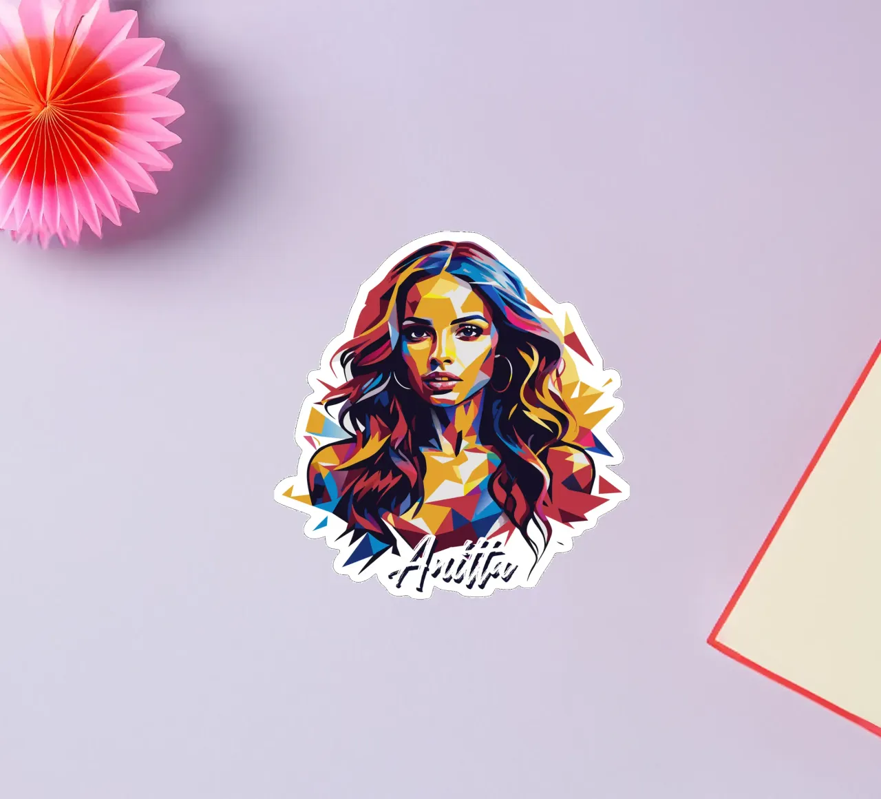 Anitta Portrait in WPAP Pop Art adesivo da vectorartnesia