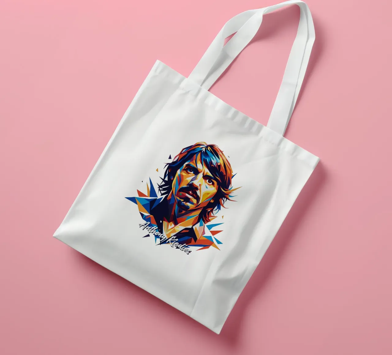 Anthony Kiedies portrait in WPAP Pop Art borsa in juta da vectorartnesia