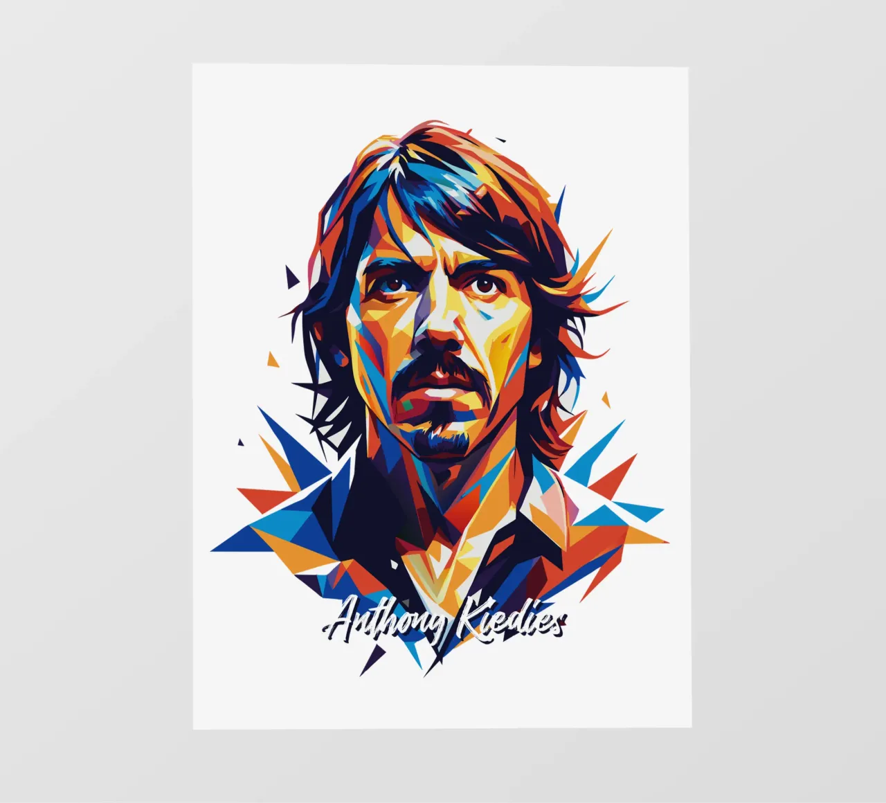 Anthony Kiedies portrait in WPAP Pop Art telo in pvc da vectorartnesia