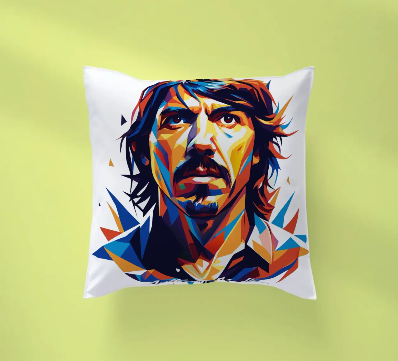 Anthony Kiedies portrait in WPAP Pop Art cuscino da vectorartnesia
