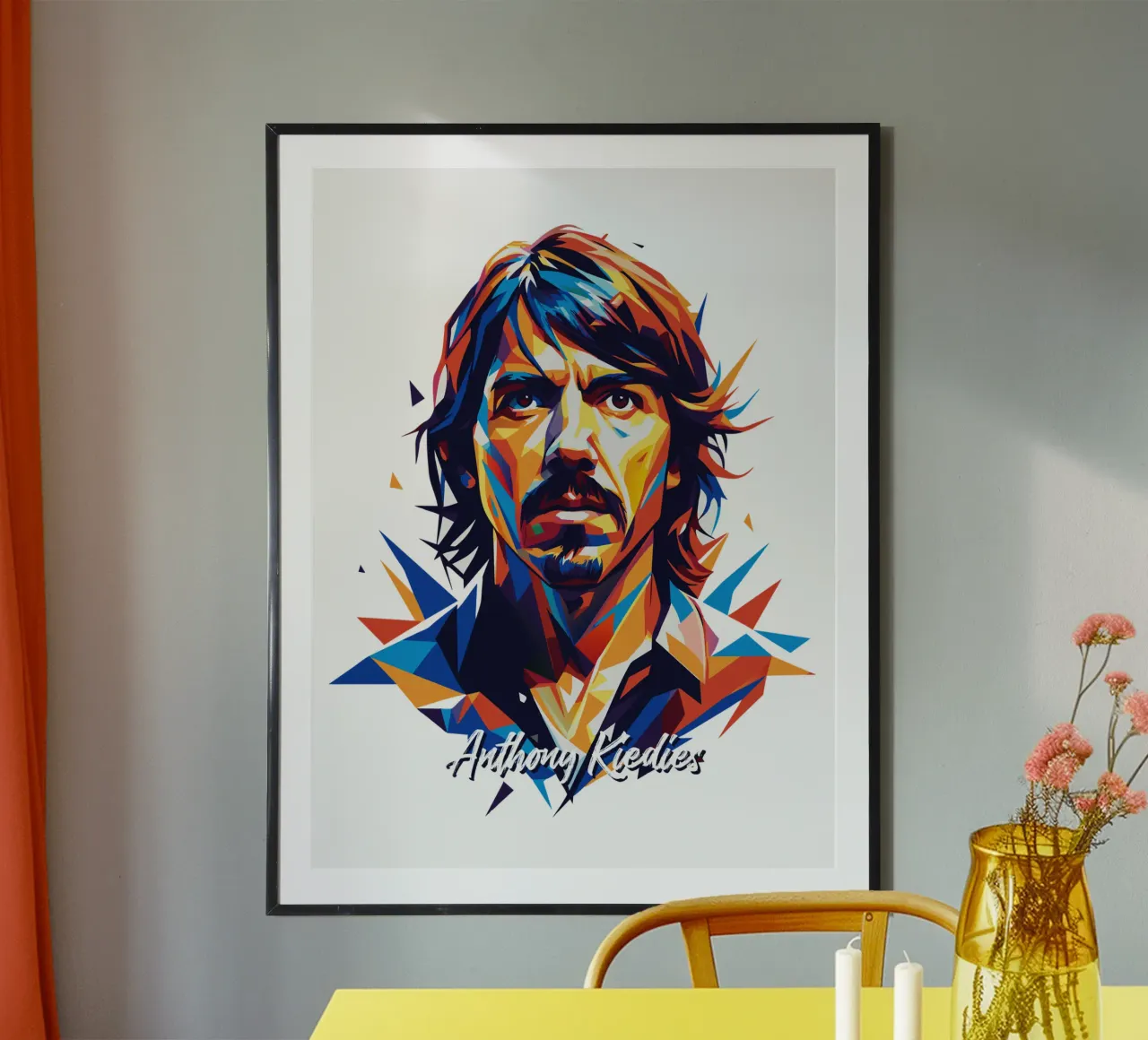 Anthony Kiedies portrait in WPAP Pop Art carta hahnemühle da vectorartnesia