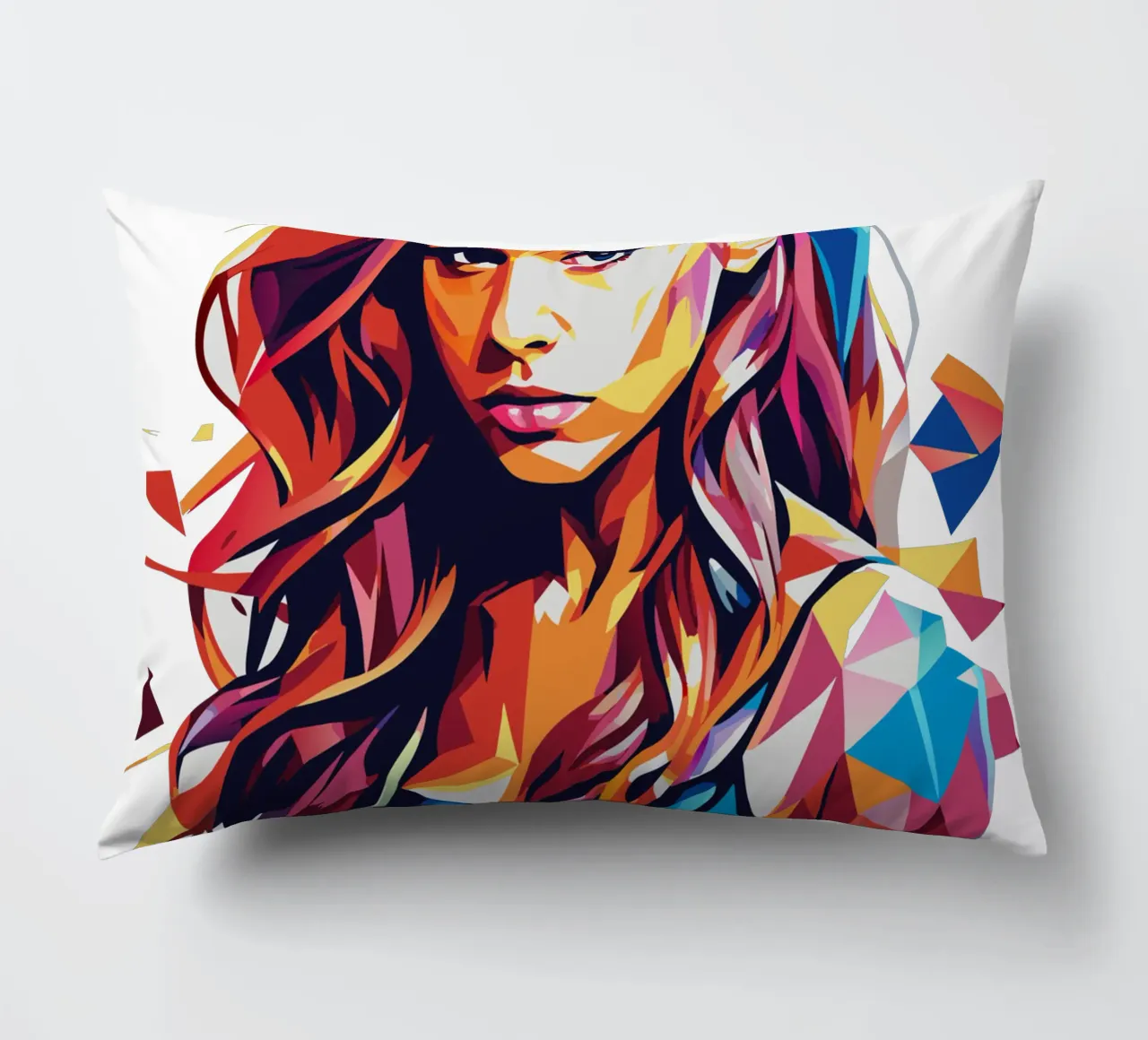 Ariana Grande Portrait in WPAP Pop Art cuscino da vectorartnesia