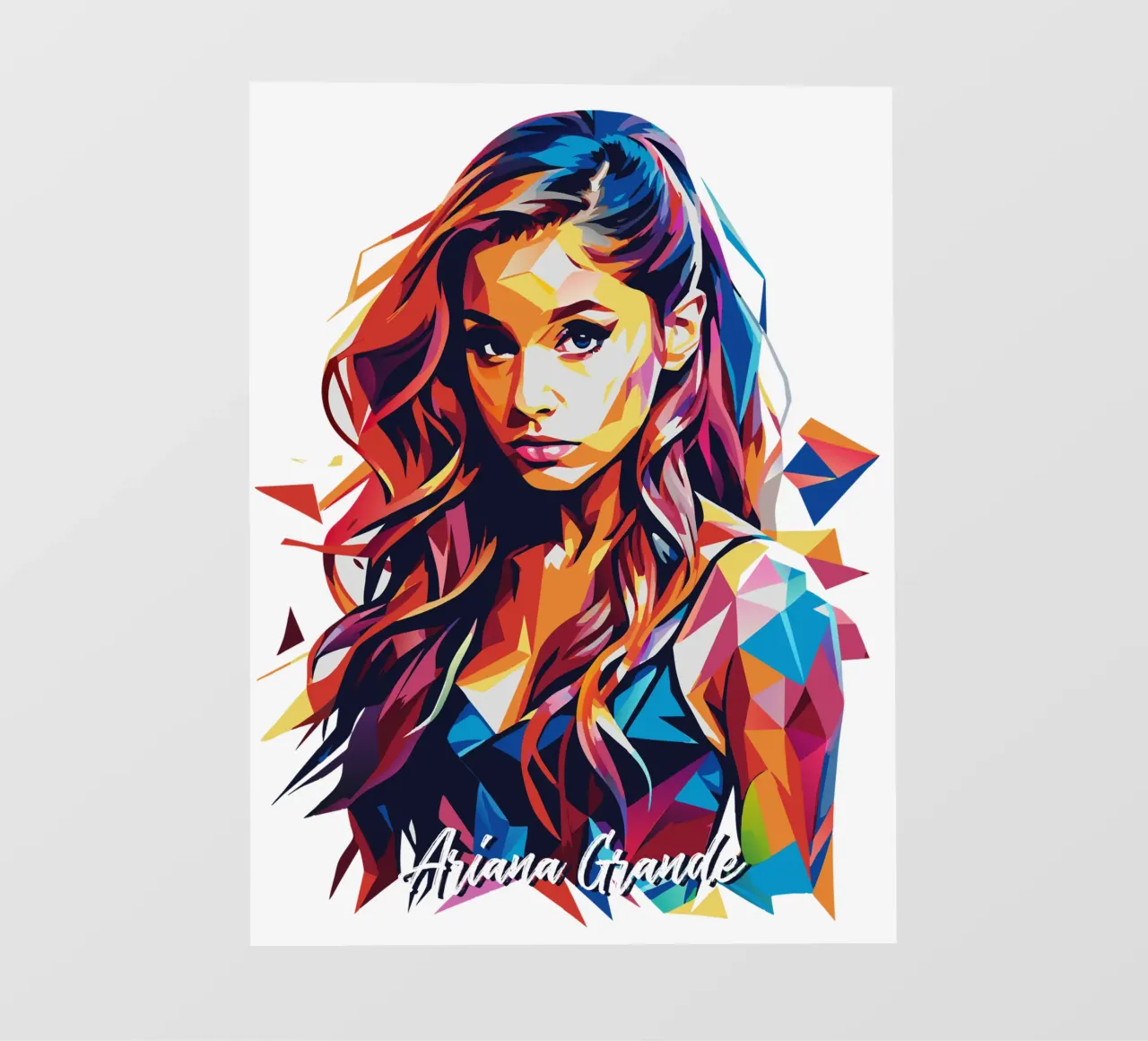 Ariana Grande Portrait in WPAP Pop Art pellicola backlit da vectorartnesia