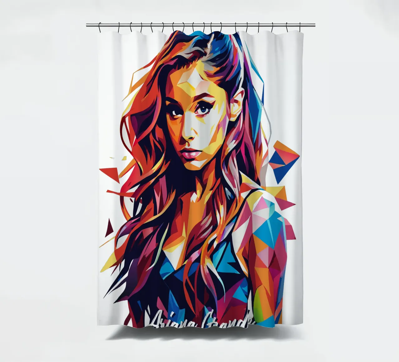 Ariana Grande Portrait in WPAP Pop Art tenda da doccia da vectorartnesia