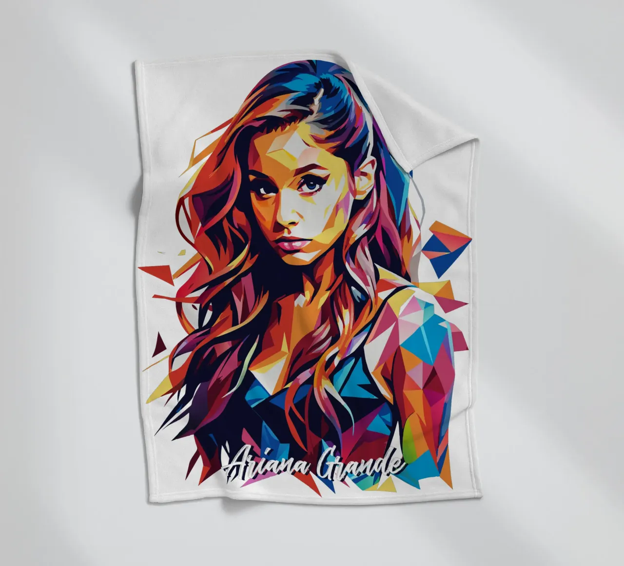 Ariana Grande Portrait in WPAP Pop Art coperta in pile da vectorartnesia