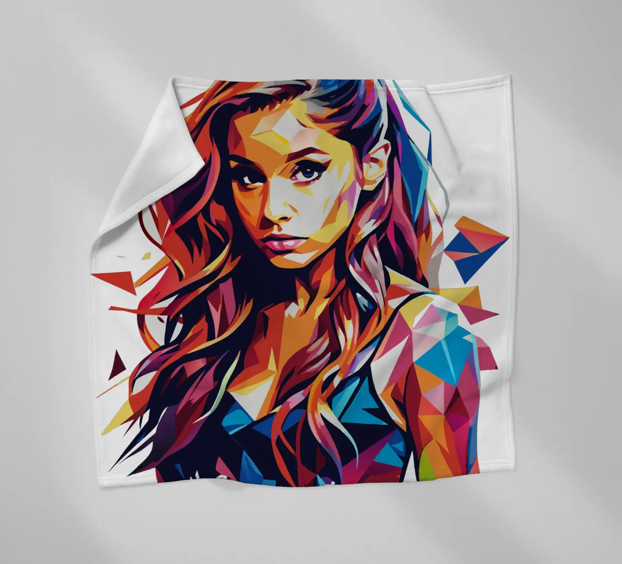 Ariana Grande Portrait in WPAP Pop Art coperta in pile da vectorartnesia
