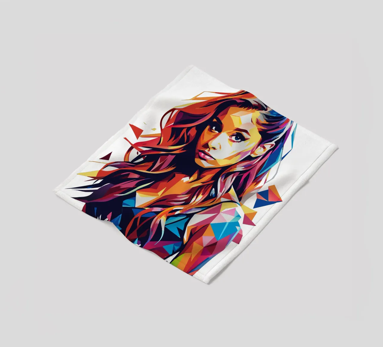 Ariana Grande Portrait in WPAP Pop Art coperta in pile da vectorartnesia