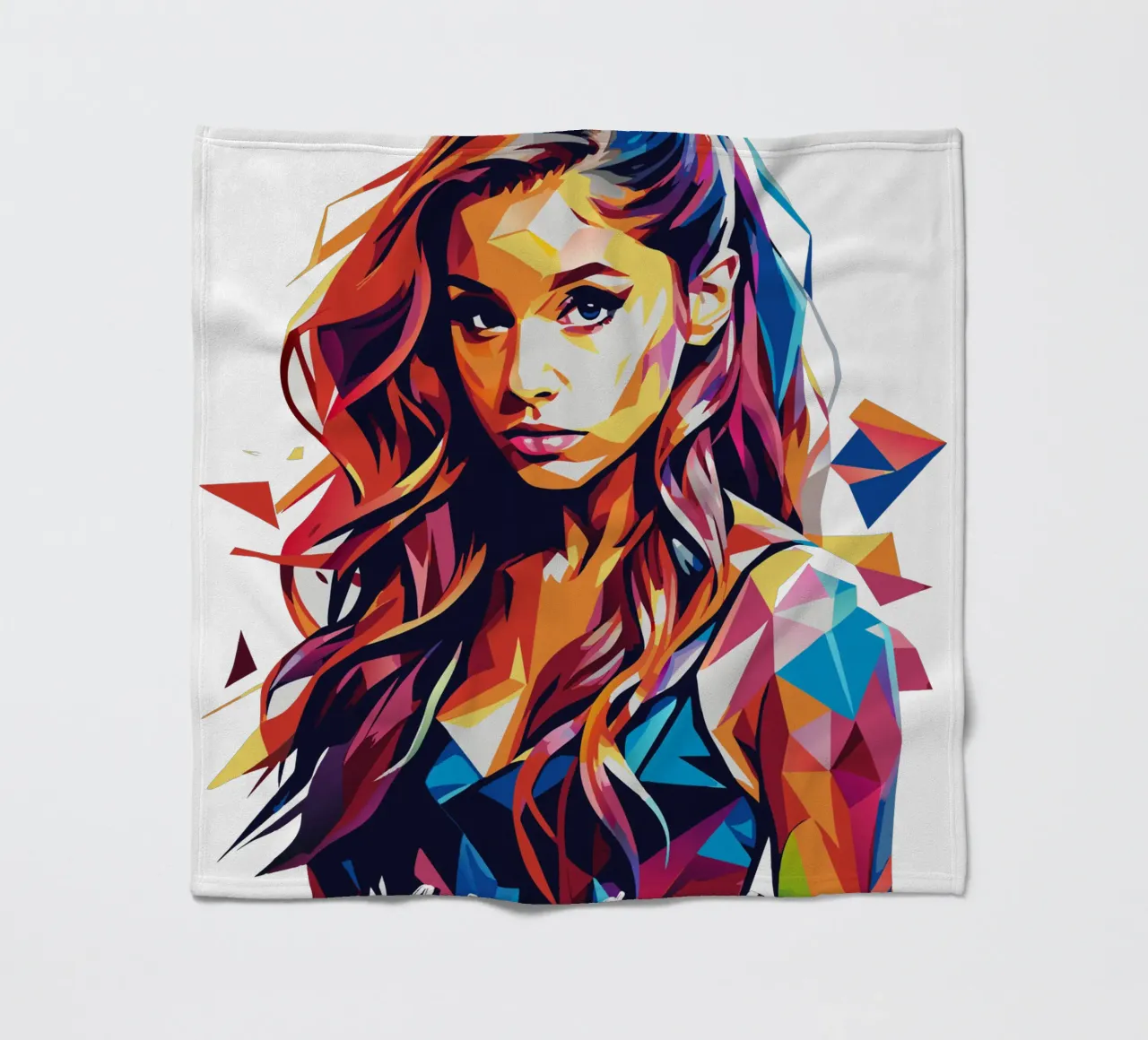 Ariana Grande Portrait in WPAP Pop Art coperta in pile da vectorartnesia
