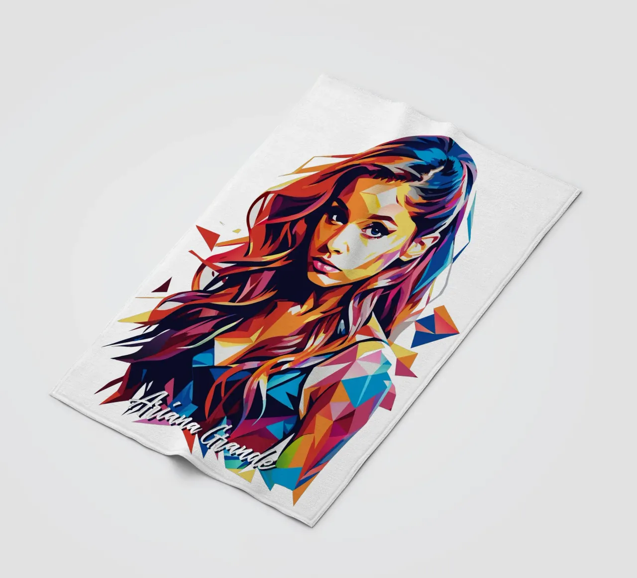 Ariana Grande Portrait in WPAP Pop Art coperta in pile da vectorartnesia