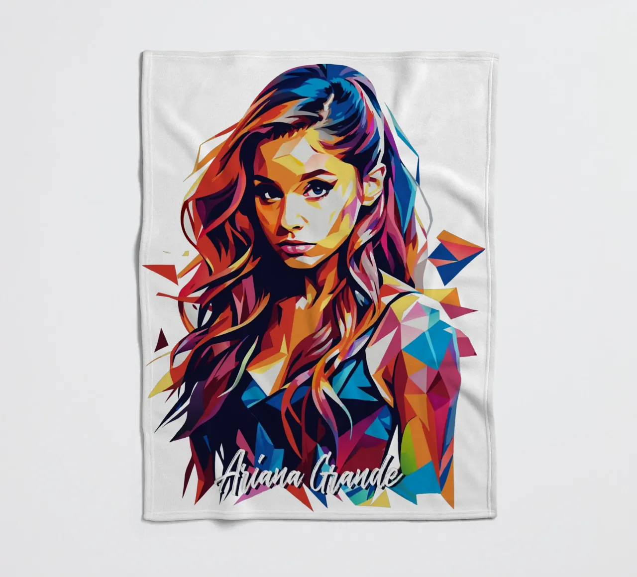 Ariana Grande Portrait in WPAP Pop Art coperta in pile da vectorartnesia