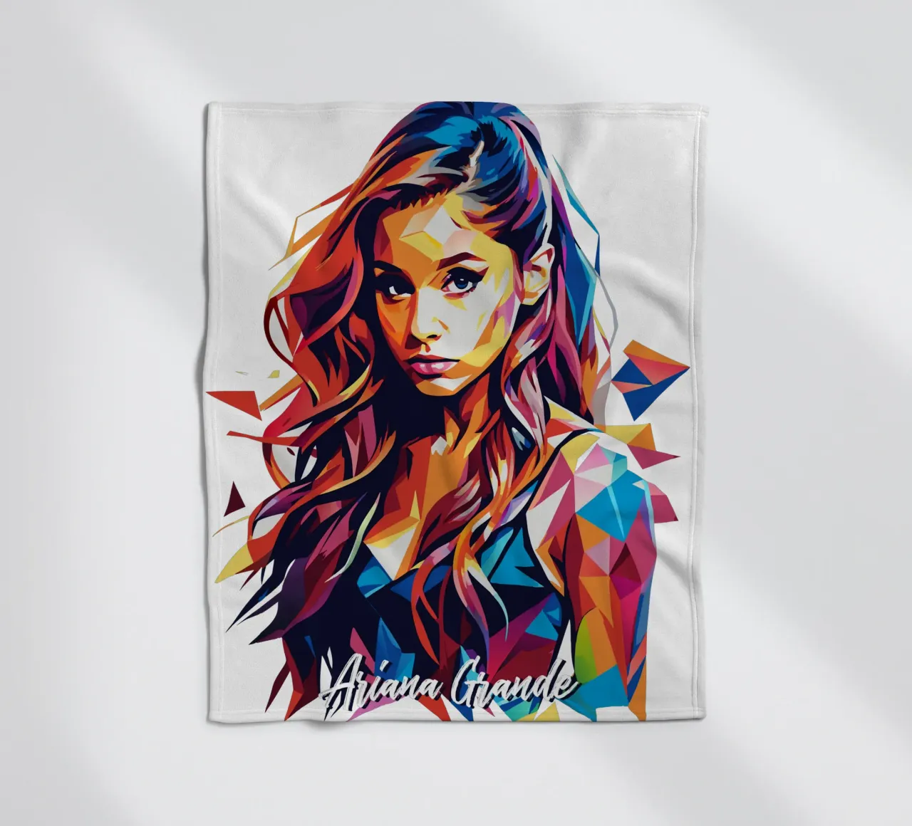 Ariana Grande Portrait in WPAP Pop Art coperta in pile da vectorartnesia