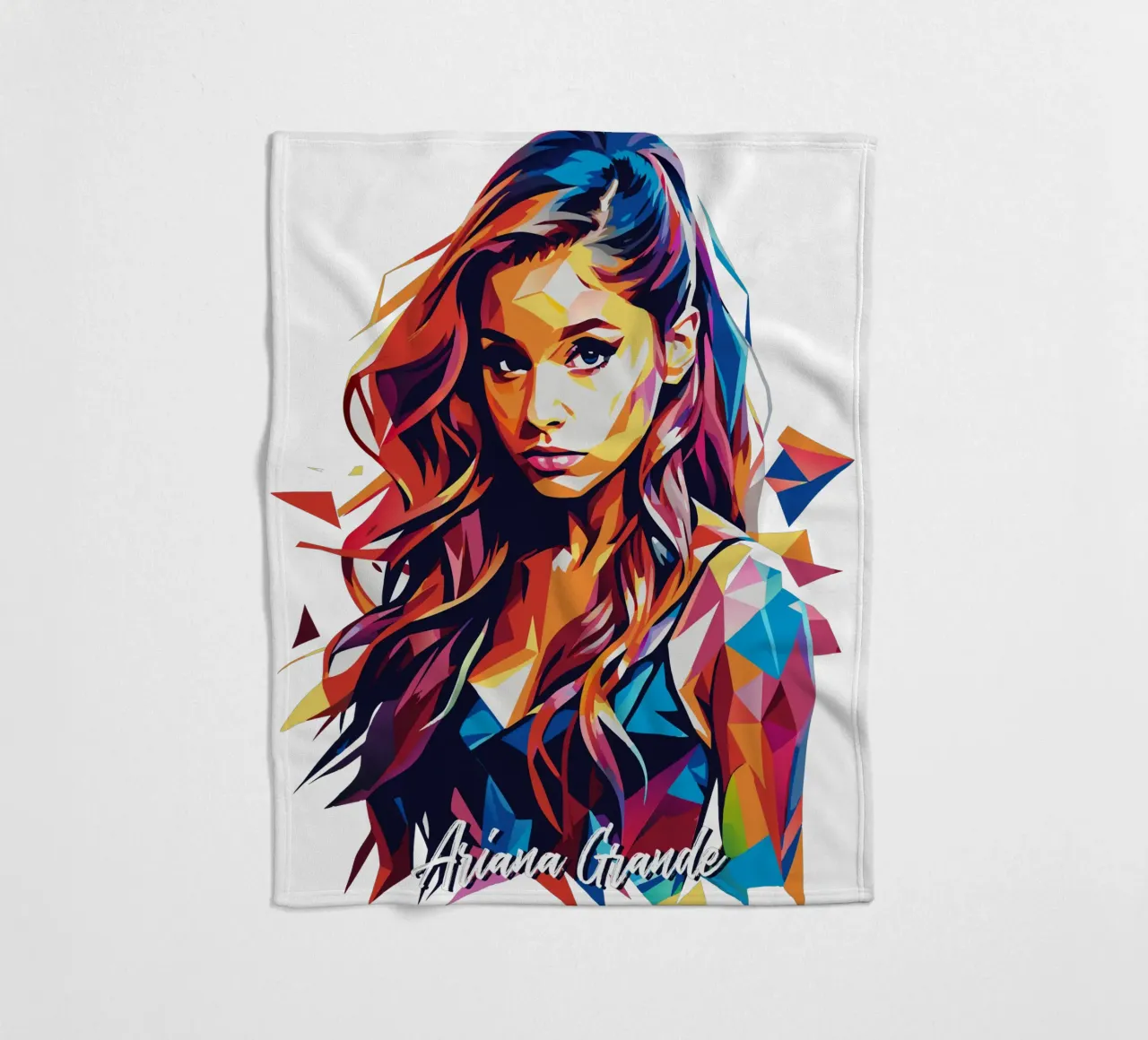 Ariana Grande Portrait in WPAP Pop Art coperta in pile da vectorartnesia