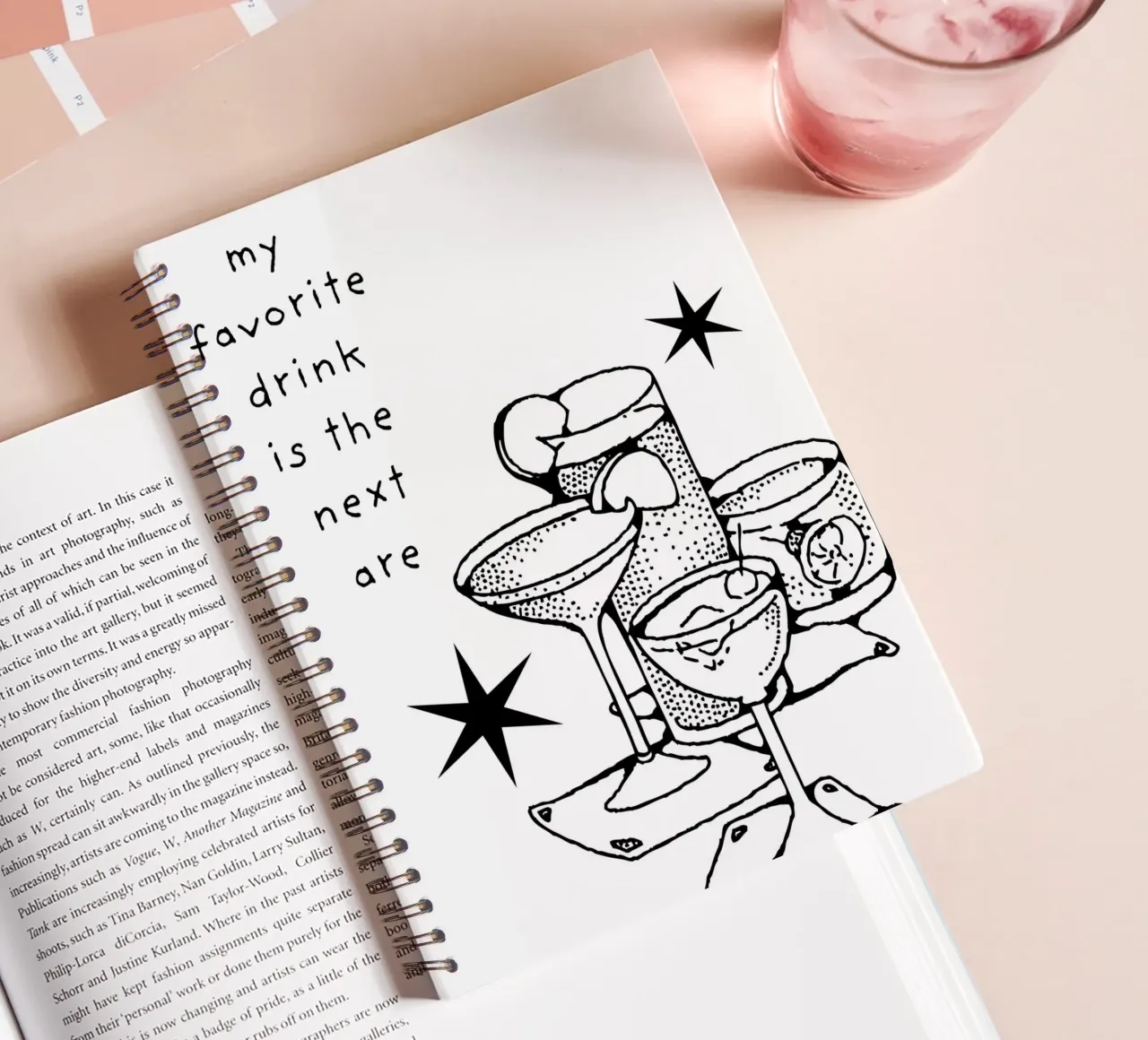 my favorite drink is the next are spiral notebook by LisaArtes