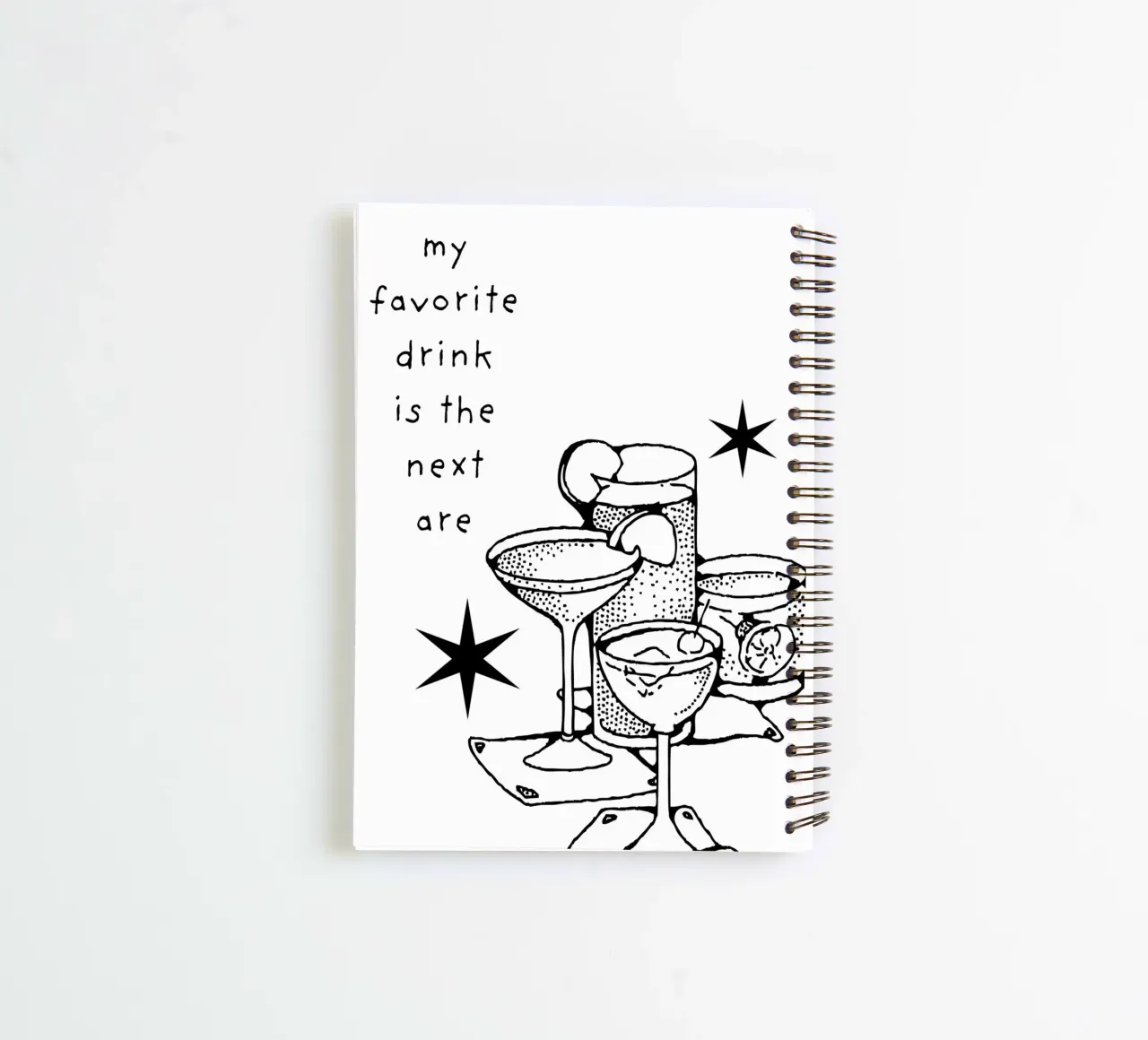 my favorite drink is the next are spiral notebook by LisaArtes