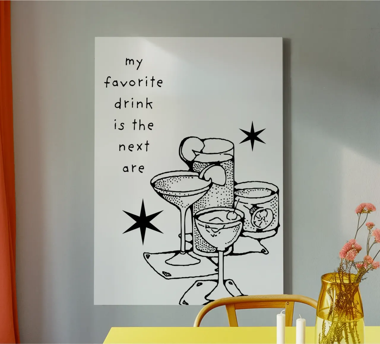 my favorite drink is the next are tela con Cornice a cassetta da LisaArtes