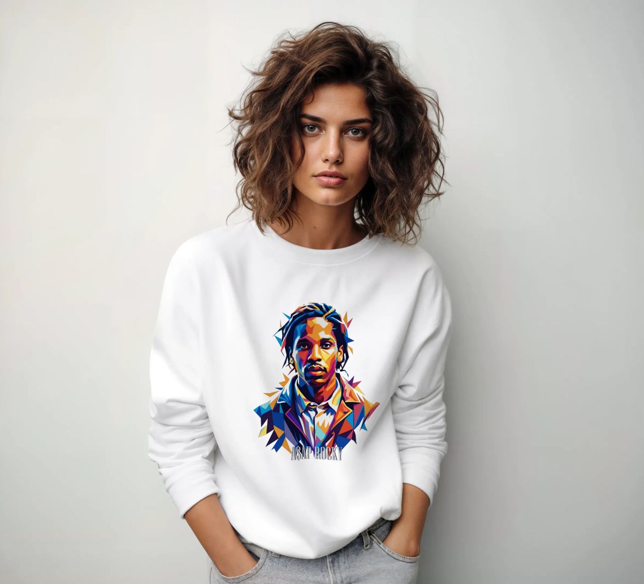 Asap Rocky Portrait in WPAP felpa da vectorartnesia