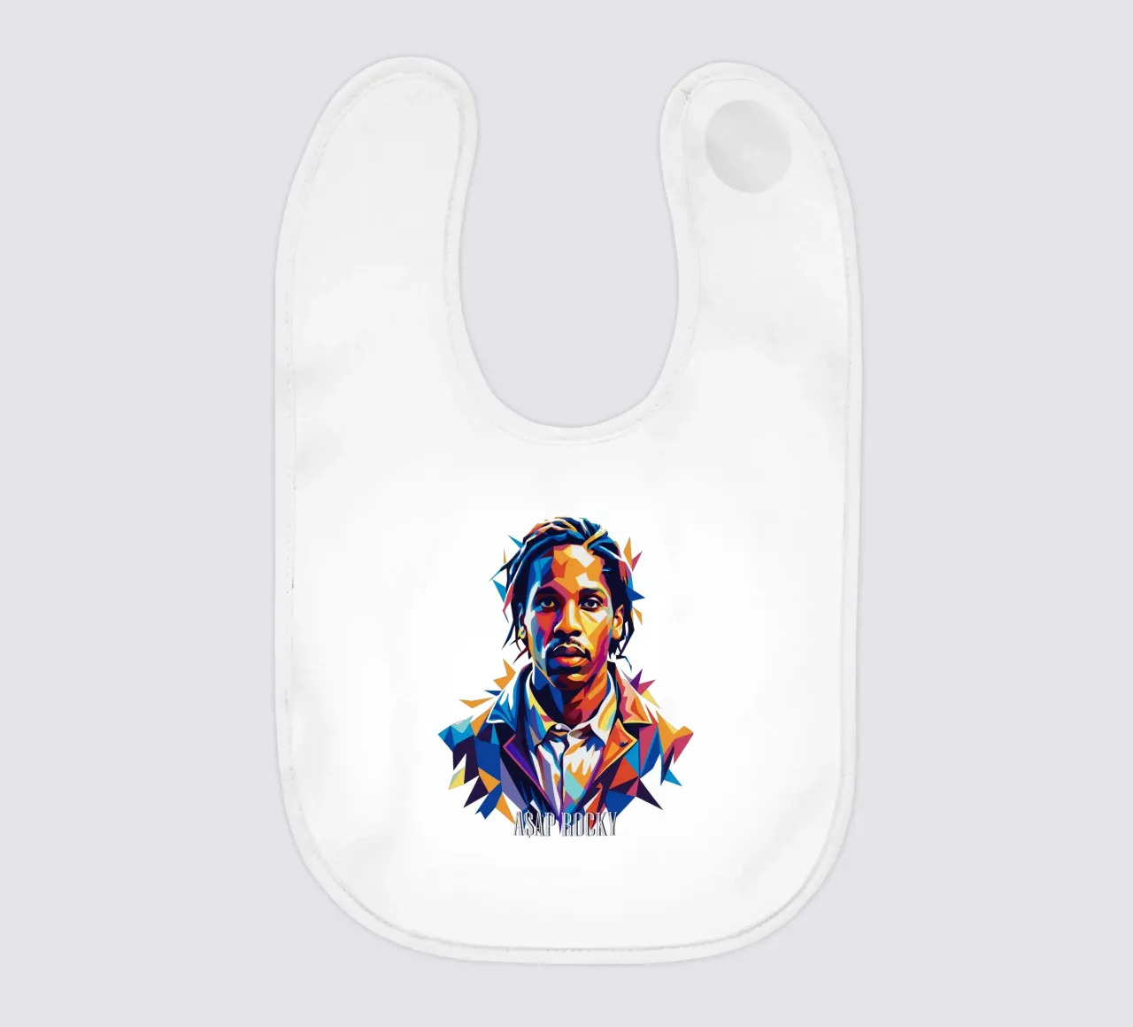 Asap Rocky Portrait in WPAP babero de vectorartnesia