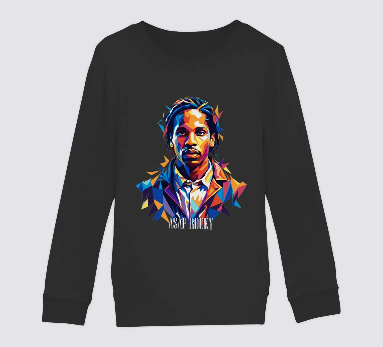 Asap Rocky Portrait in WPAP felpa bambino da vectorartnesia