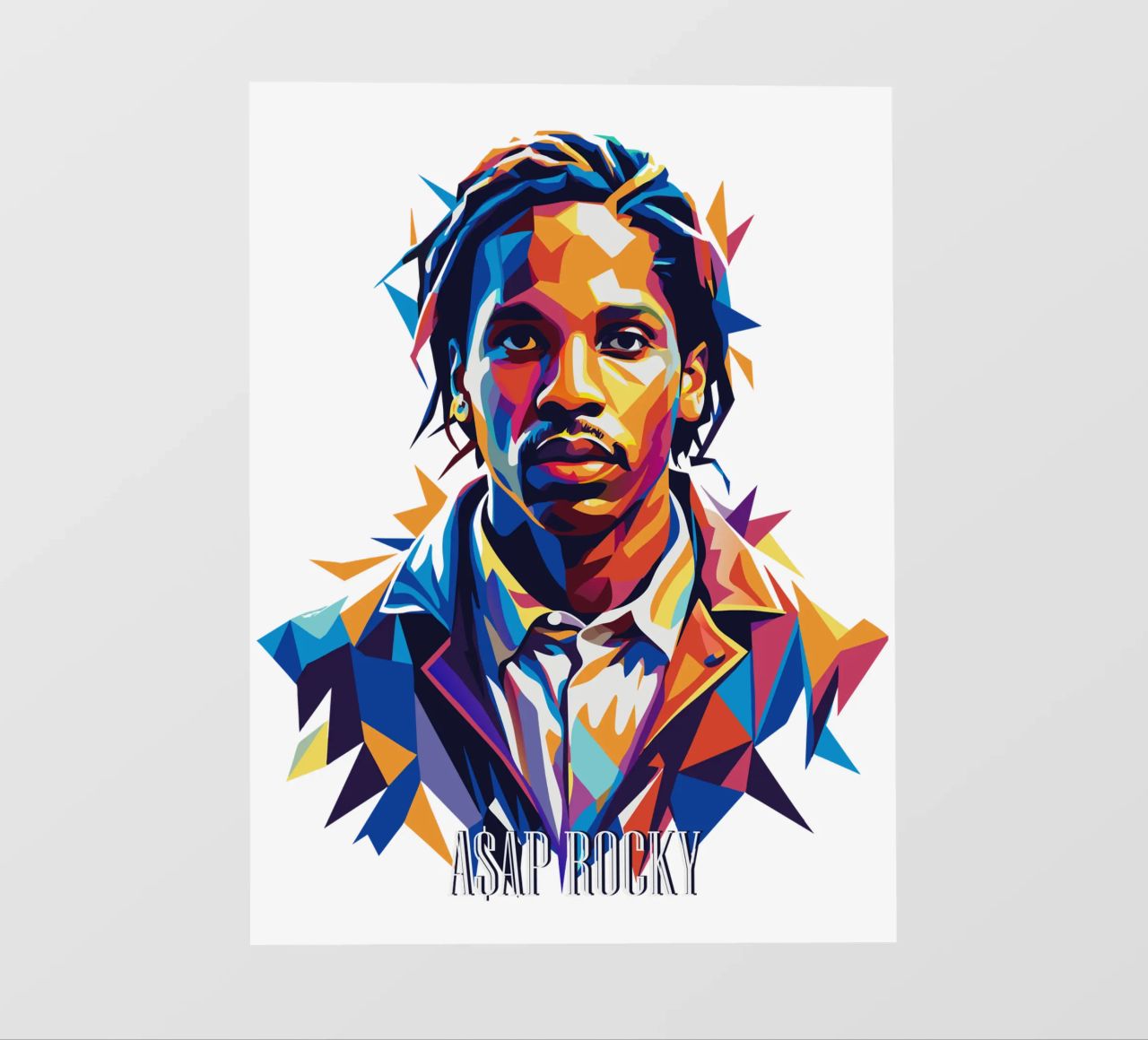 Asap Rocky Portrait in WPAP pellicola backlit da vectorartnesia