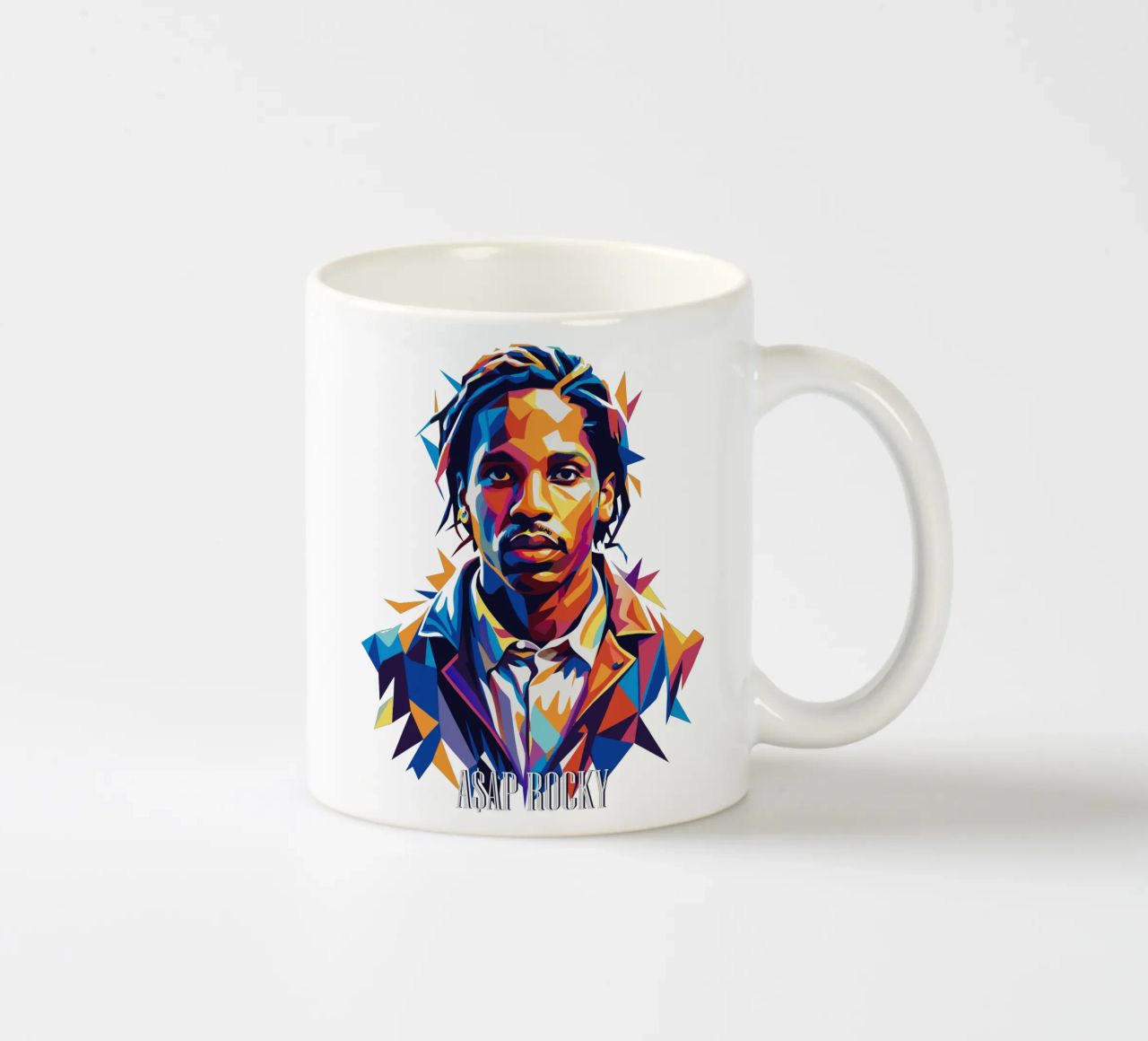 Asap Rocky Portrait in WPAP tazza in ceramica da vectorartnesia