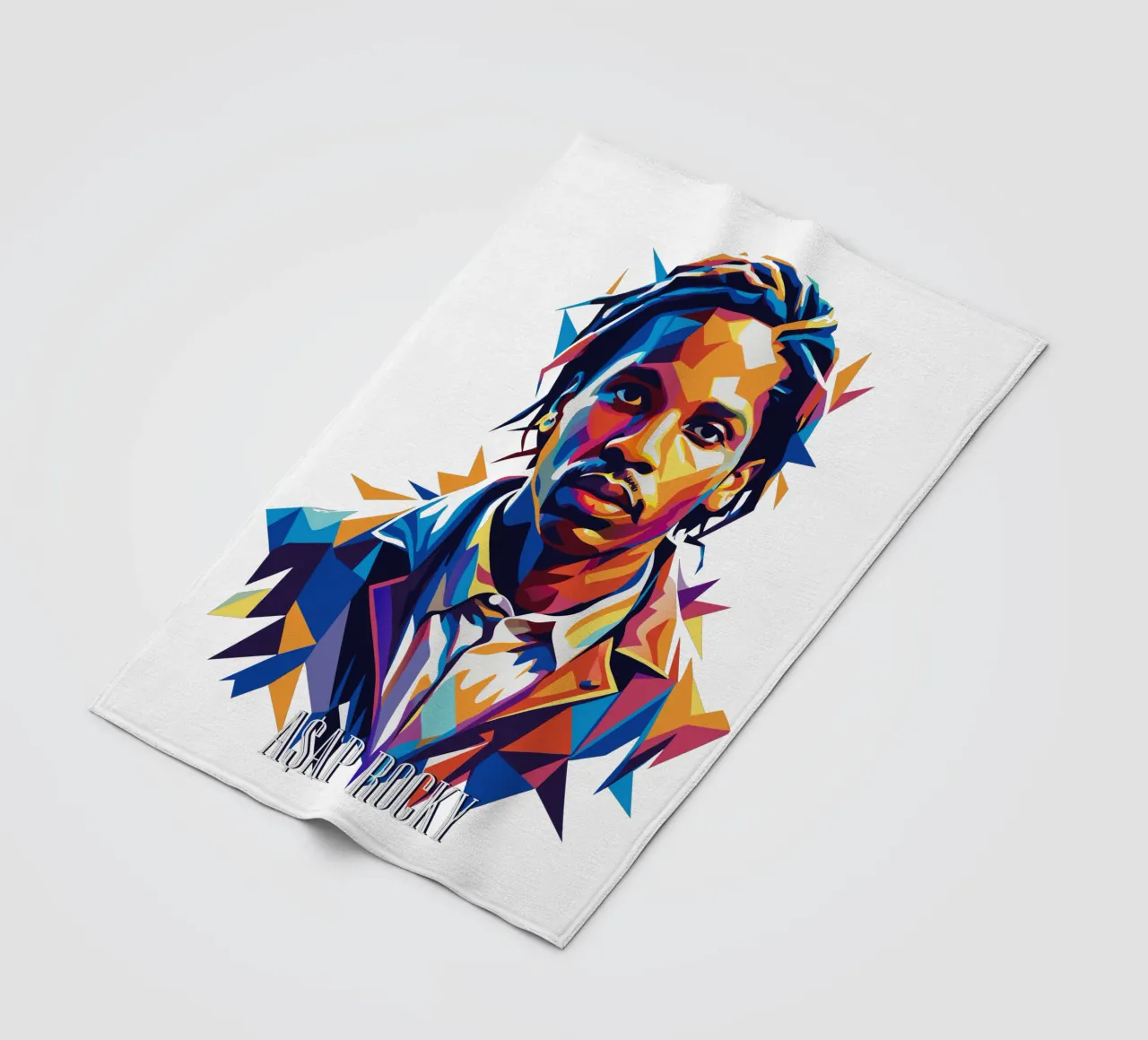 Asap Rocky Portrait in WPAP coperta in pile da vectorartnesia