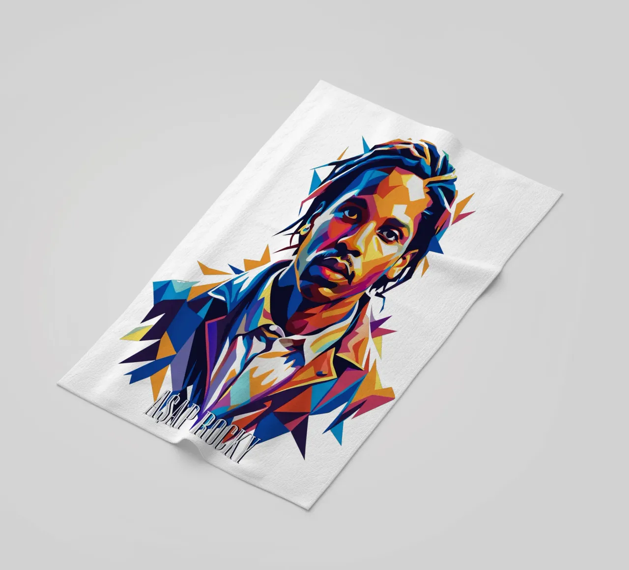 Asap Rocky Portrait in WPAP toalla de playa de vectorartnesia