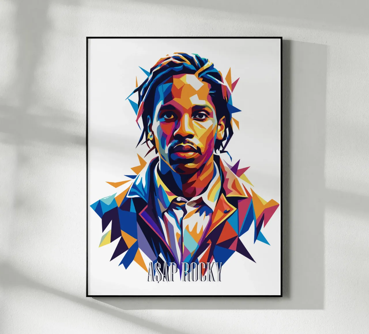 Asap Rocky Portrait in WPAP plexiglass da vectorartnesia