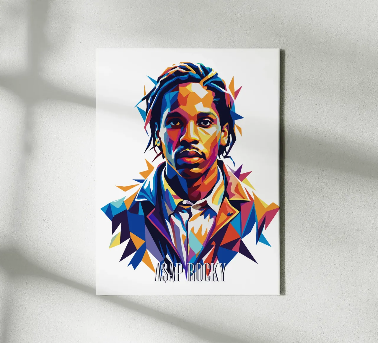 Asap Rocky Portrait in WPAP tela con Cornice a cassetta da vectorartnesia