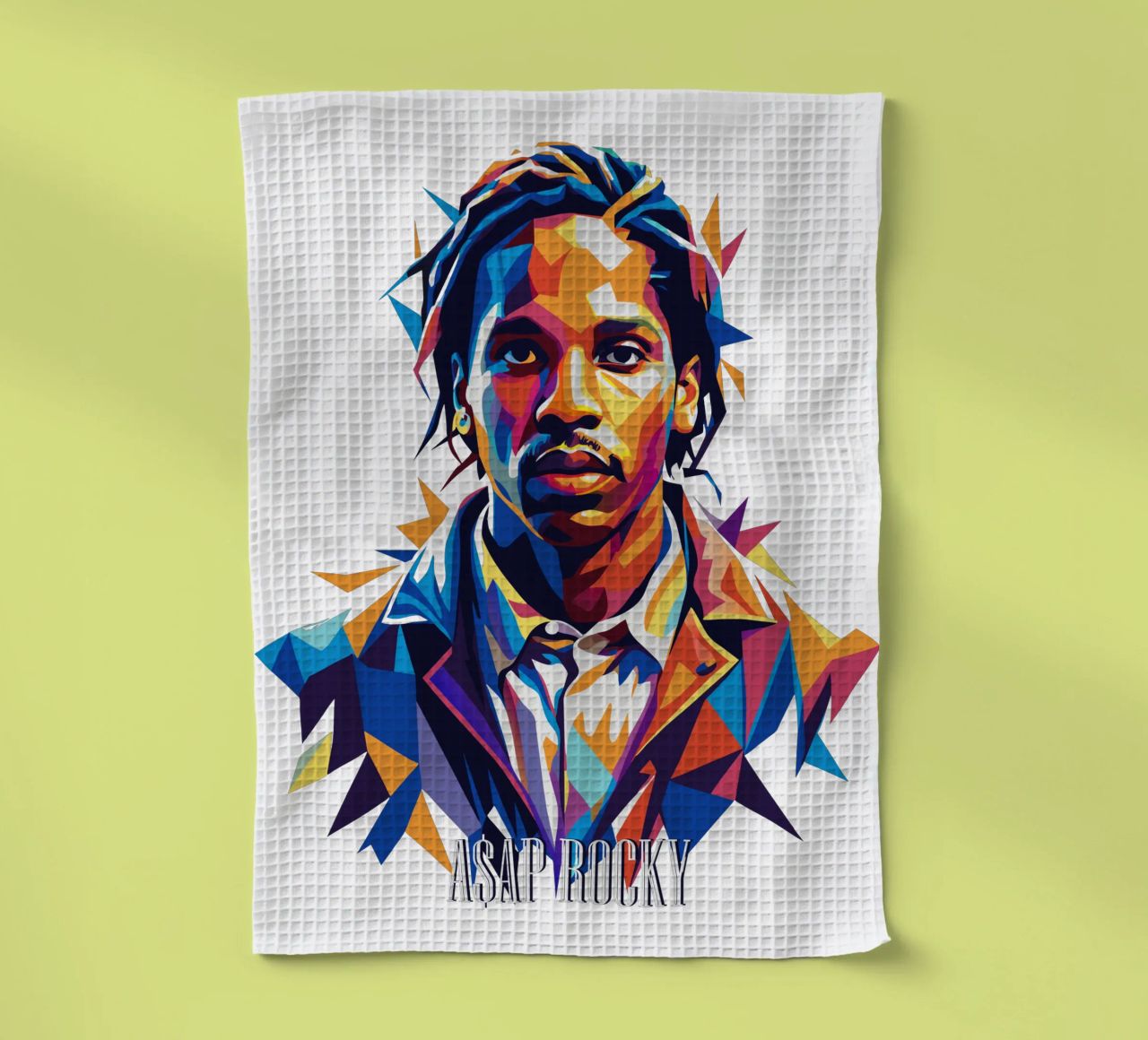 Asap Rocky Portrait in WPAP canovaccio da cucina da vectorartnesia