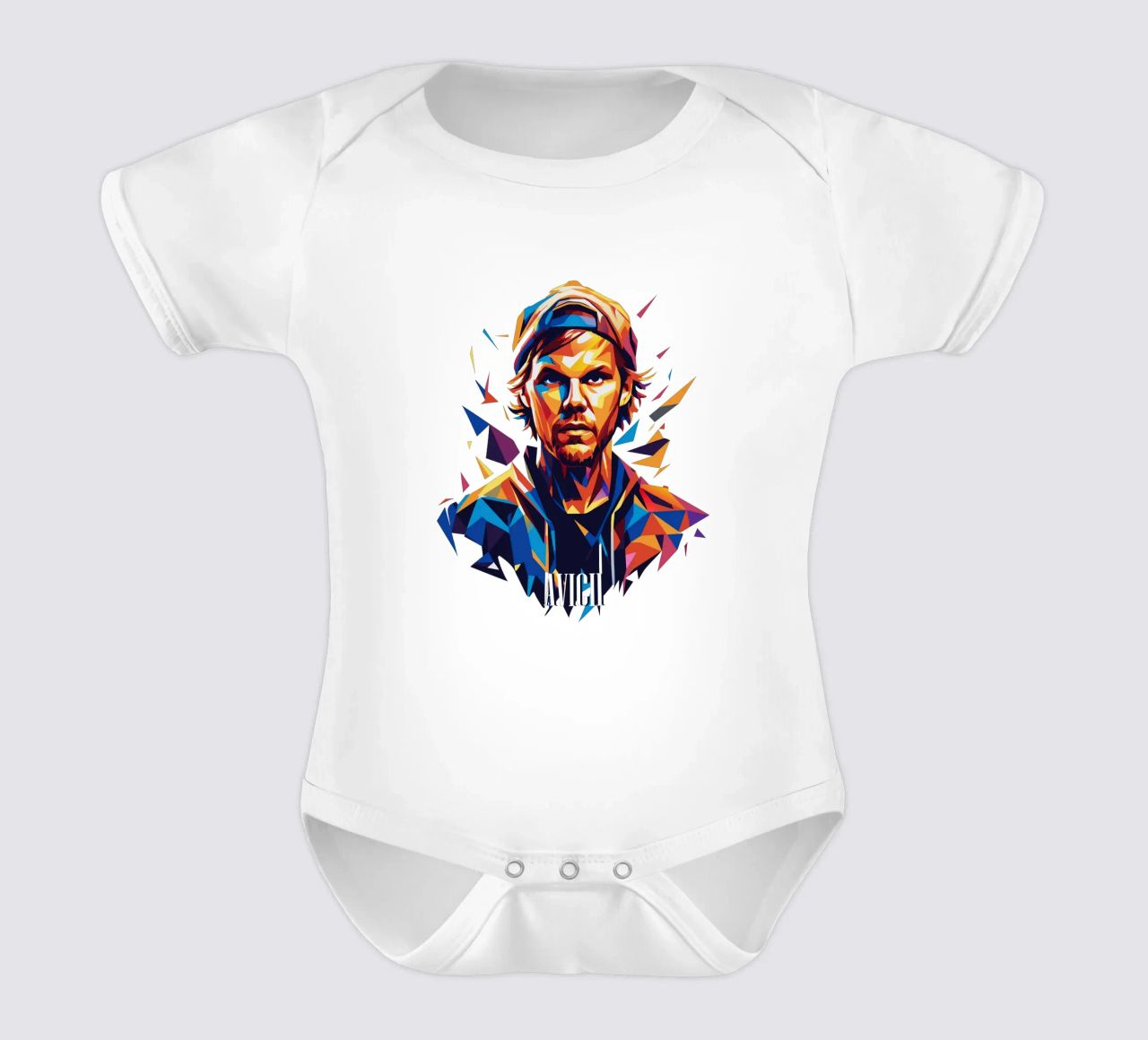 Avicii Portrait in WPAP Pop Art body de bebé de vectorartnesia