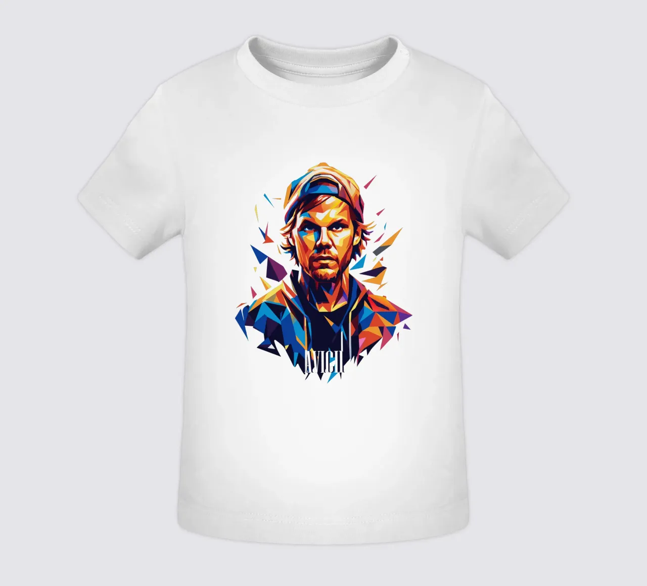 Avicii Portrait in WPAP Pop Art maglietta neonato da vectorartnesia