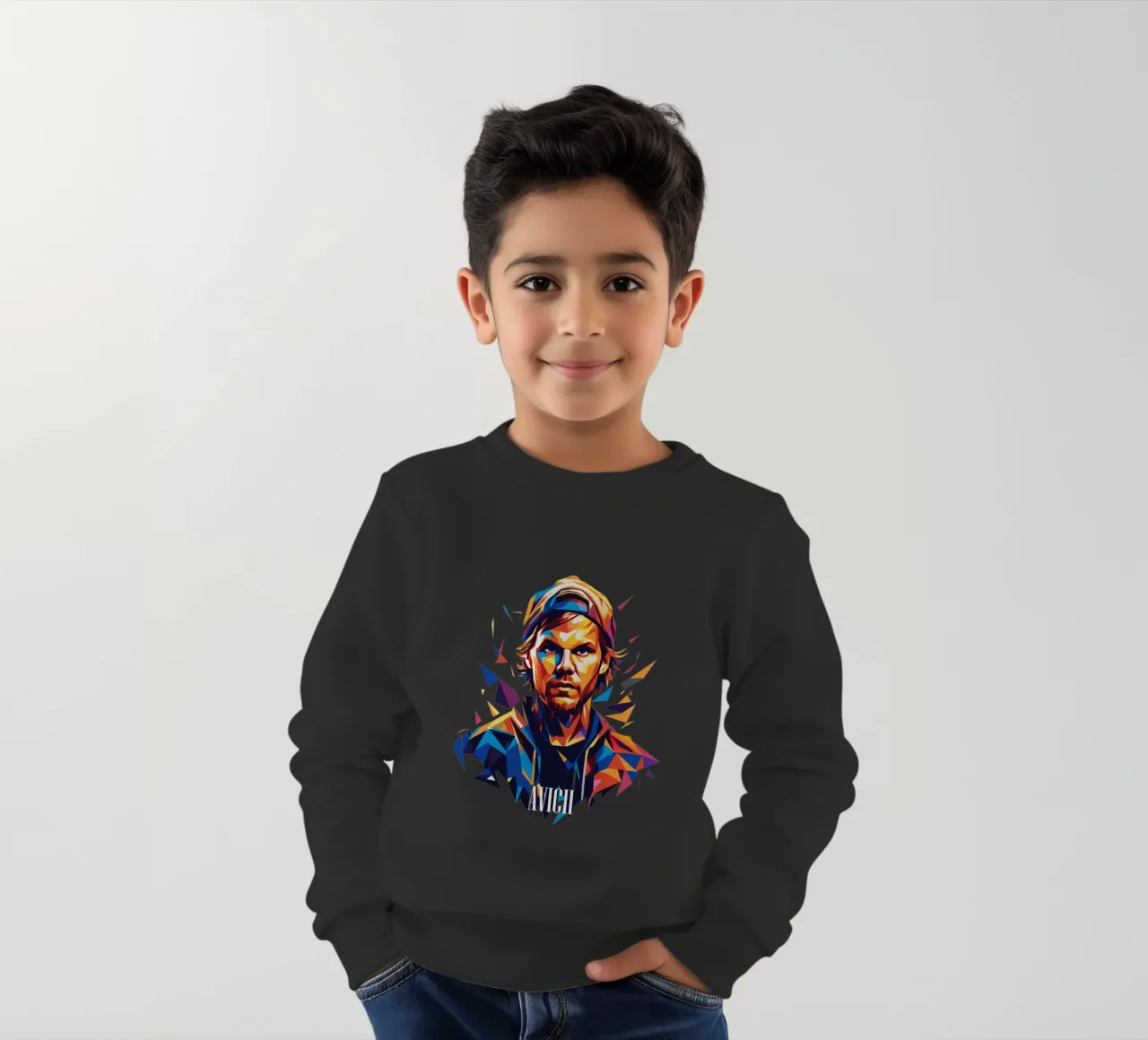Avicii Portrait in WPAP Pop Art felpa bambino da vectorartnesia