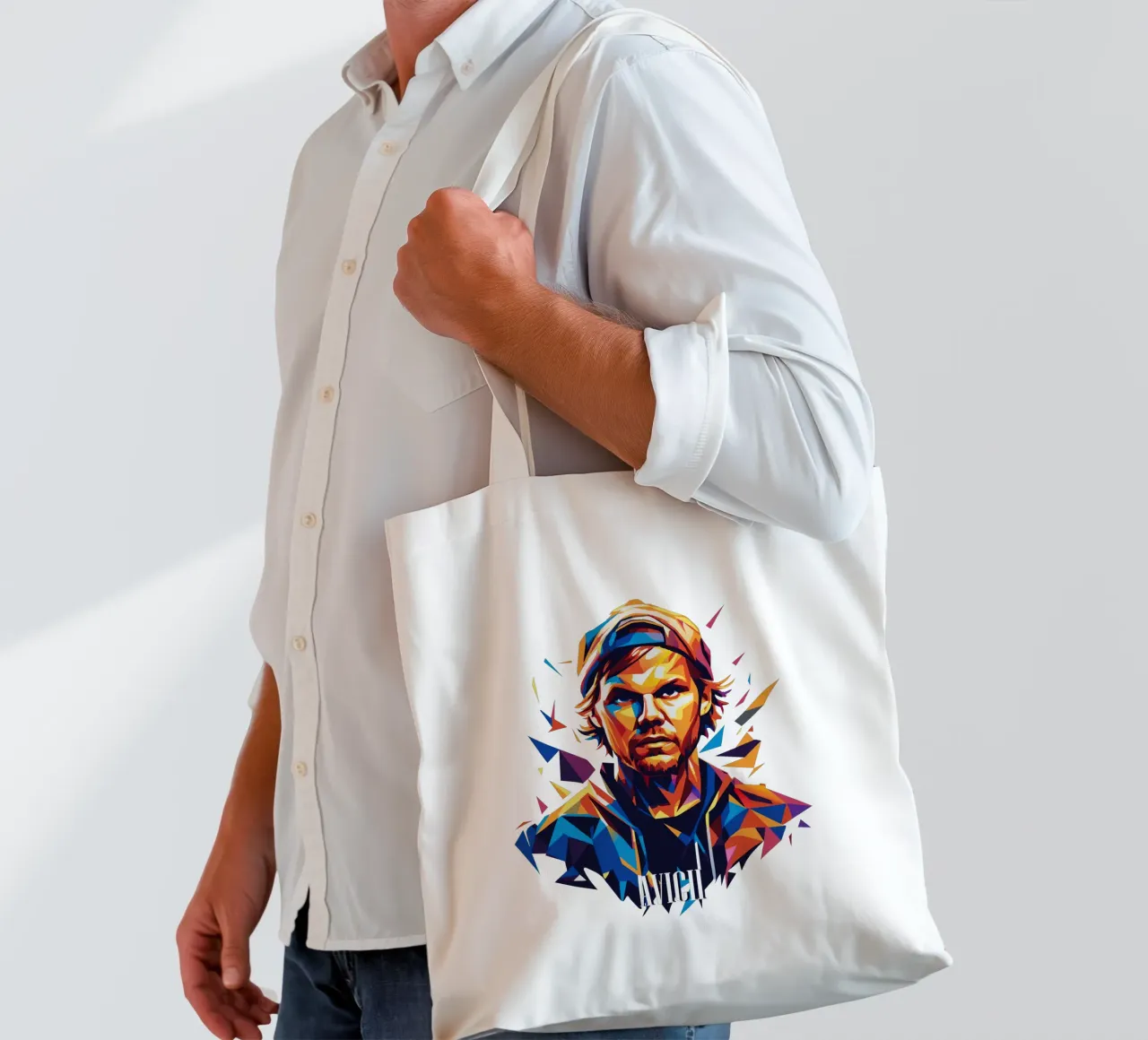 Avicii Portrait in WPAP Pop Art borsa in juta da vectorartnesia