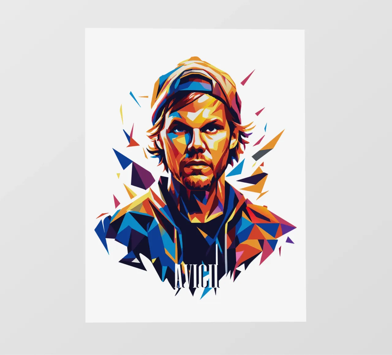 Avicii Portrait in WPAP Pop Art pellicola backlit da vectorartnesia