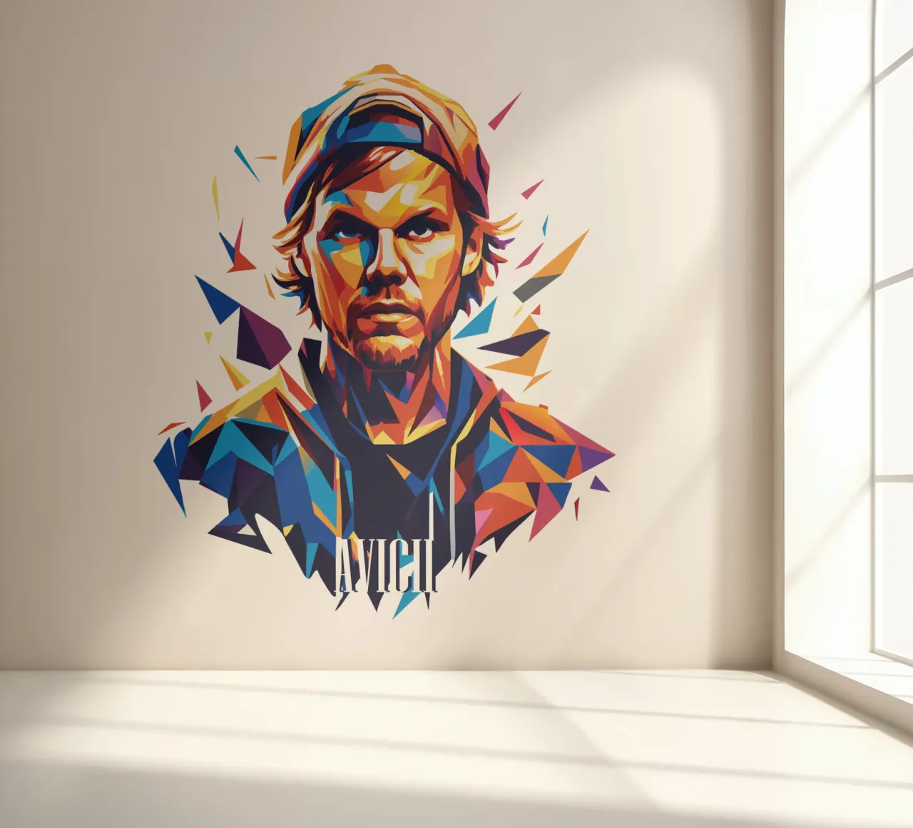 Avicii Portrait in WPAP Pop Art carta da parati fotografica da vectorartnesia