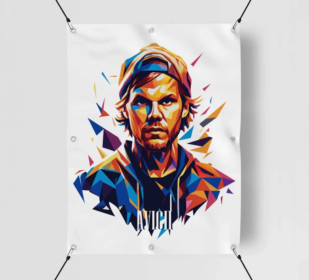 Avicii Portrait in WPAP Pop Art telo in pvc da vectorartnesia
