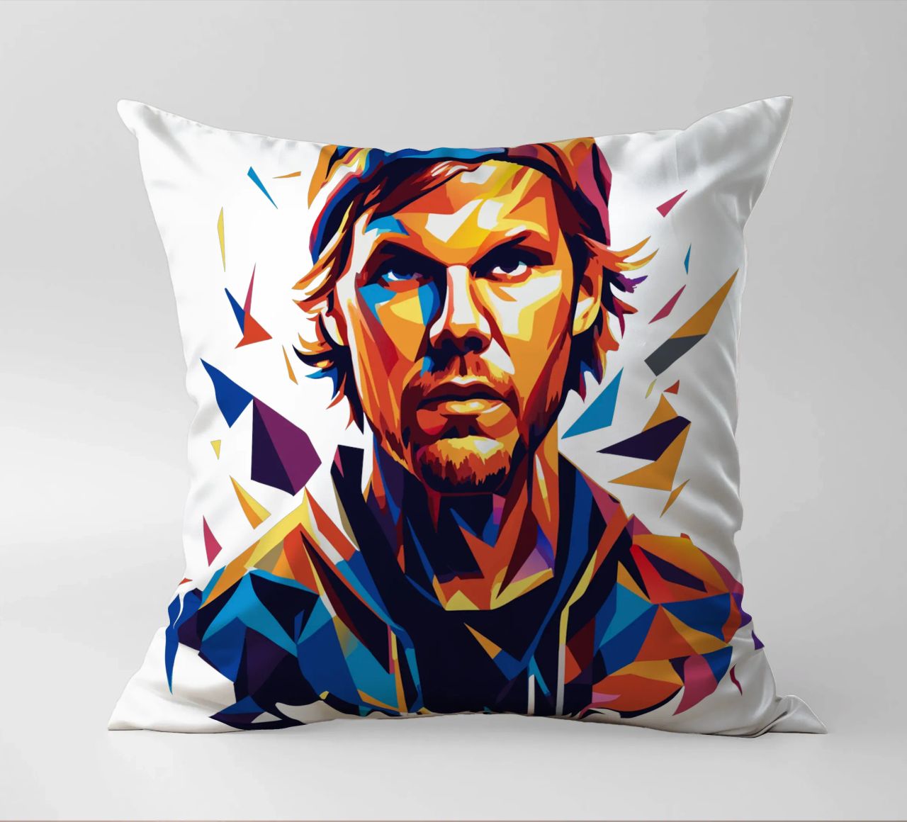 Avicii Portrait in WPAP Pop Art cojín de vectorartnesia