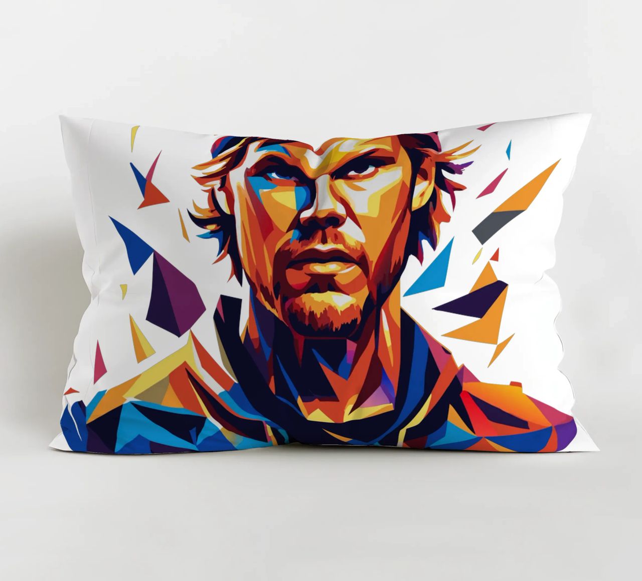 Avicii Portrait in WPAP Pop Art cojín de vectorartnesia